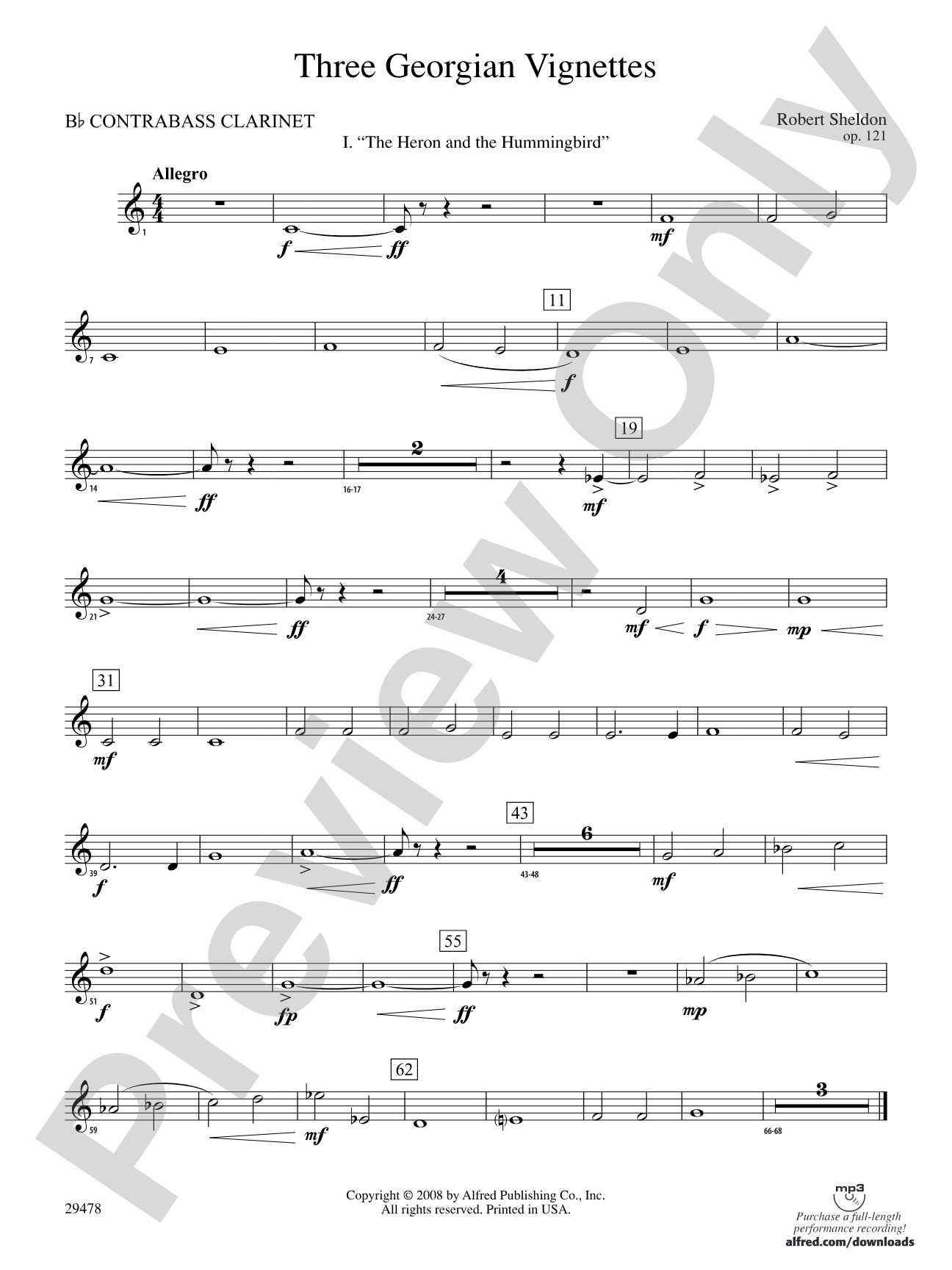 Three Georgian Vignettes: (wp) B-flat Contrabass Clarinet