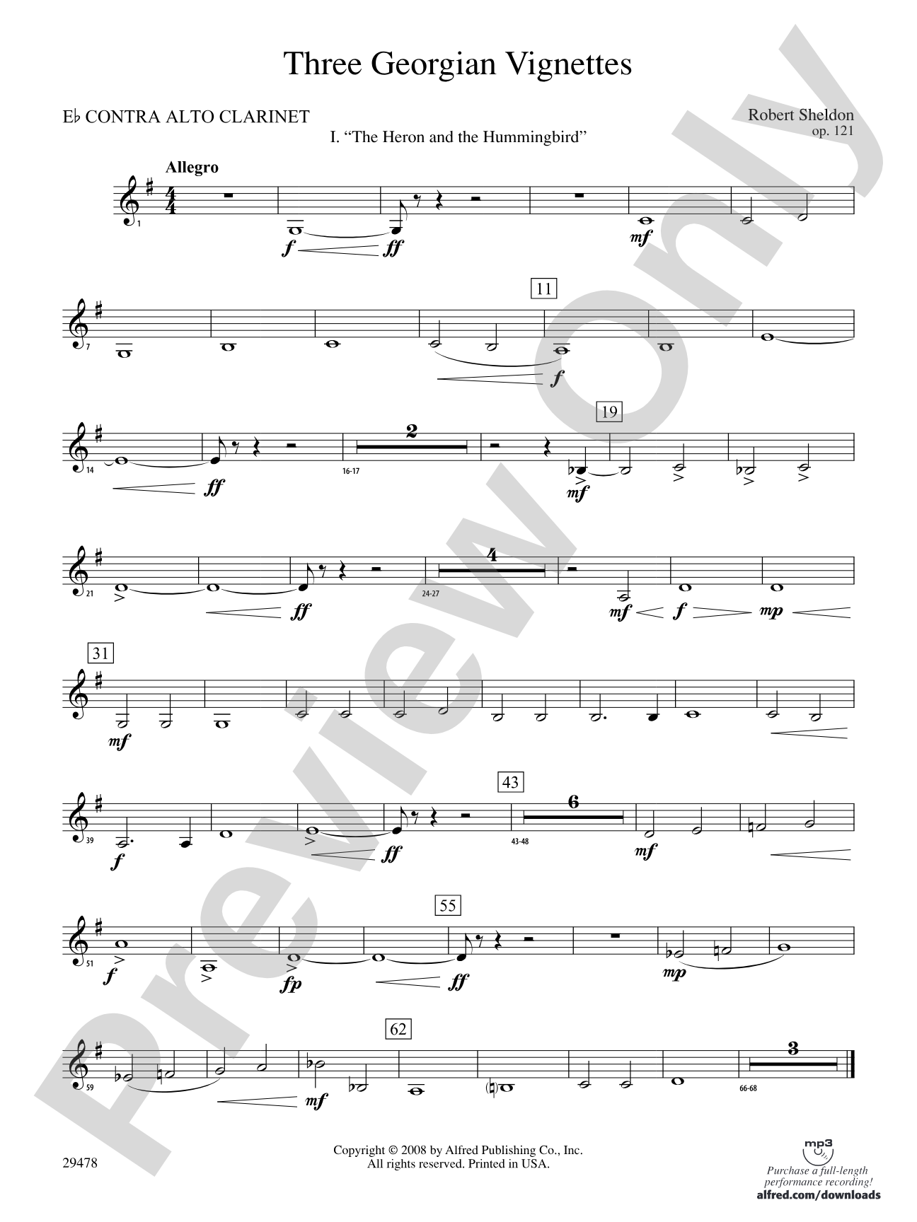 Three Georgian Vignettes: (wp) E-flat Contrabass Clarinet