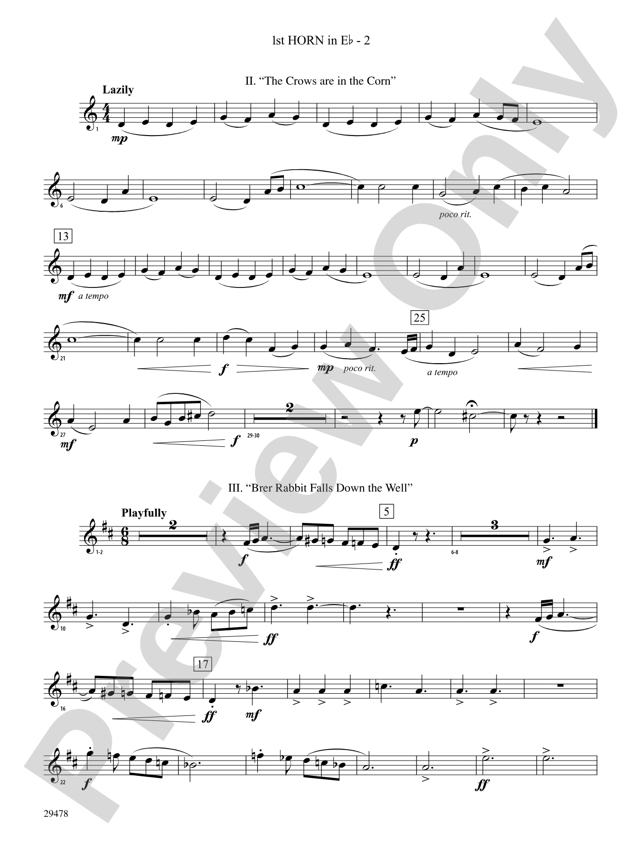Three Georgian Vignettes: (wp) 1st Horn in E-flat