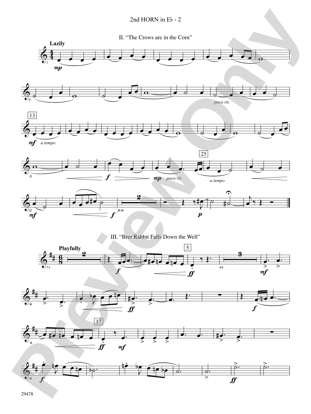 Three Georgian Vignettes: (wp) 2nd Horn in E-flat