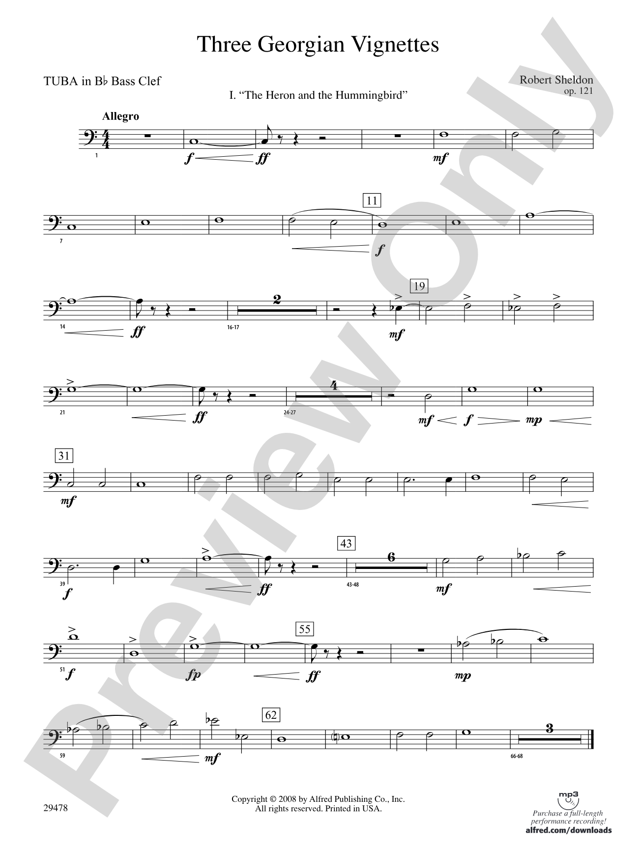 Three Georgian Vignettes: (wp) B-flat Tuba B.C.