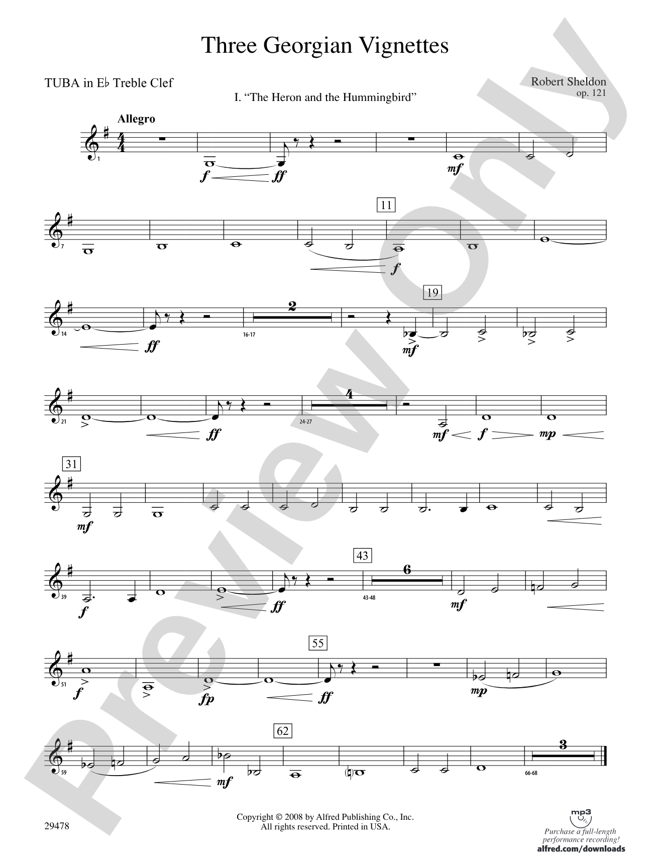 Three Georgian Vignettes: (wp) E-flat Tuba T.C.