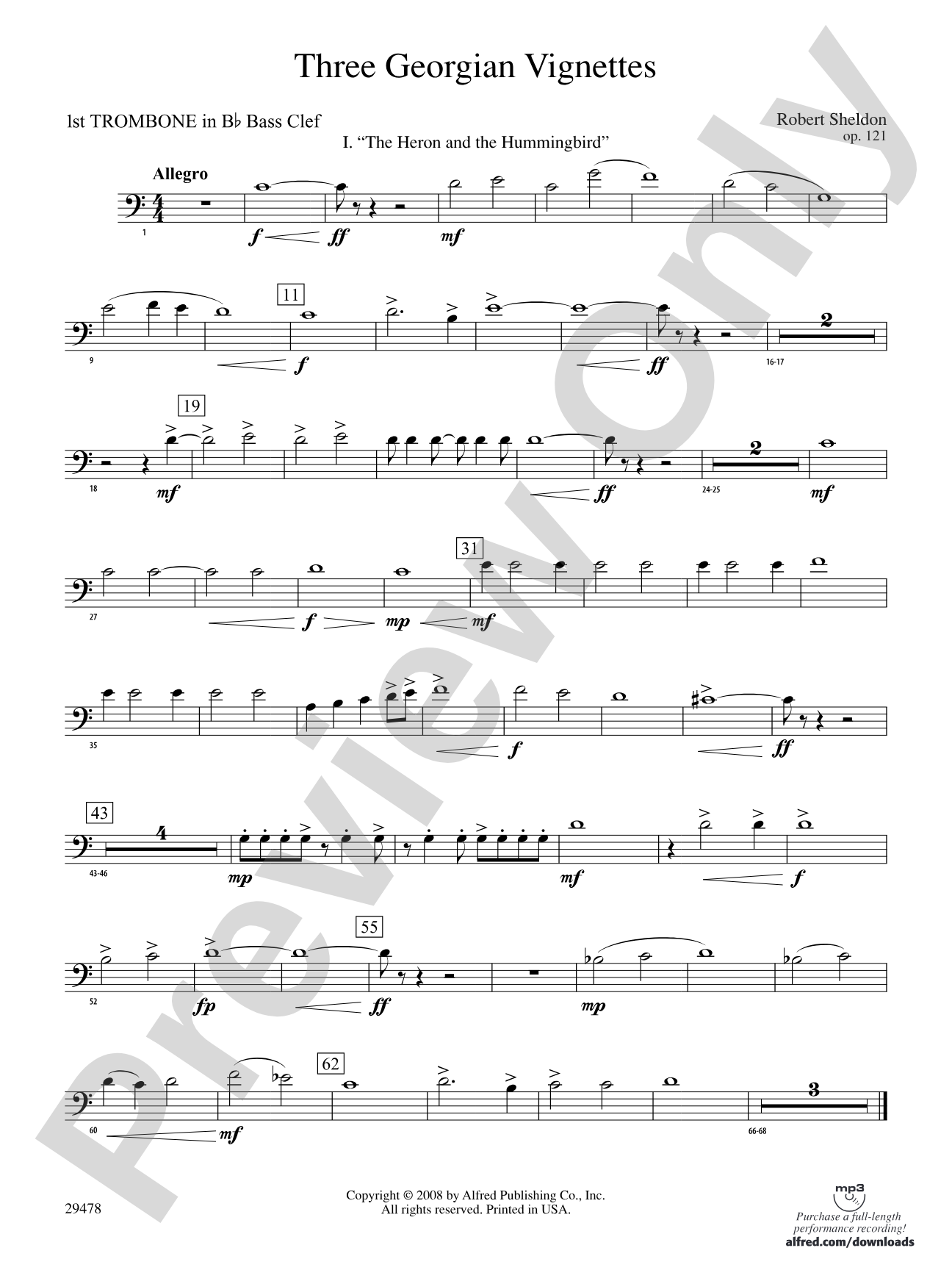 Three Georgian Vignettes: (wp) 1st B-flat Trombone B.C.