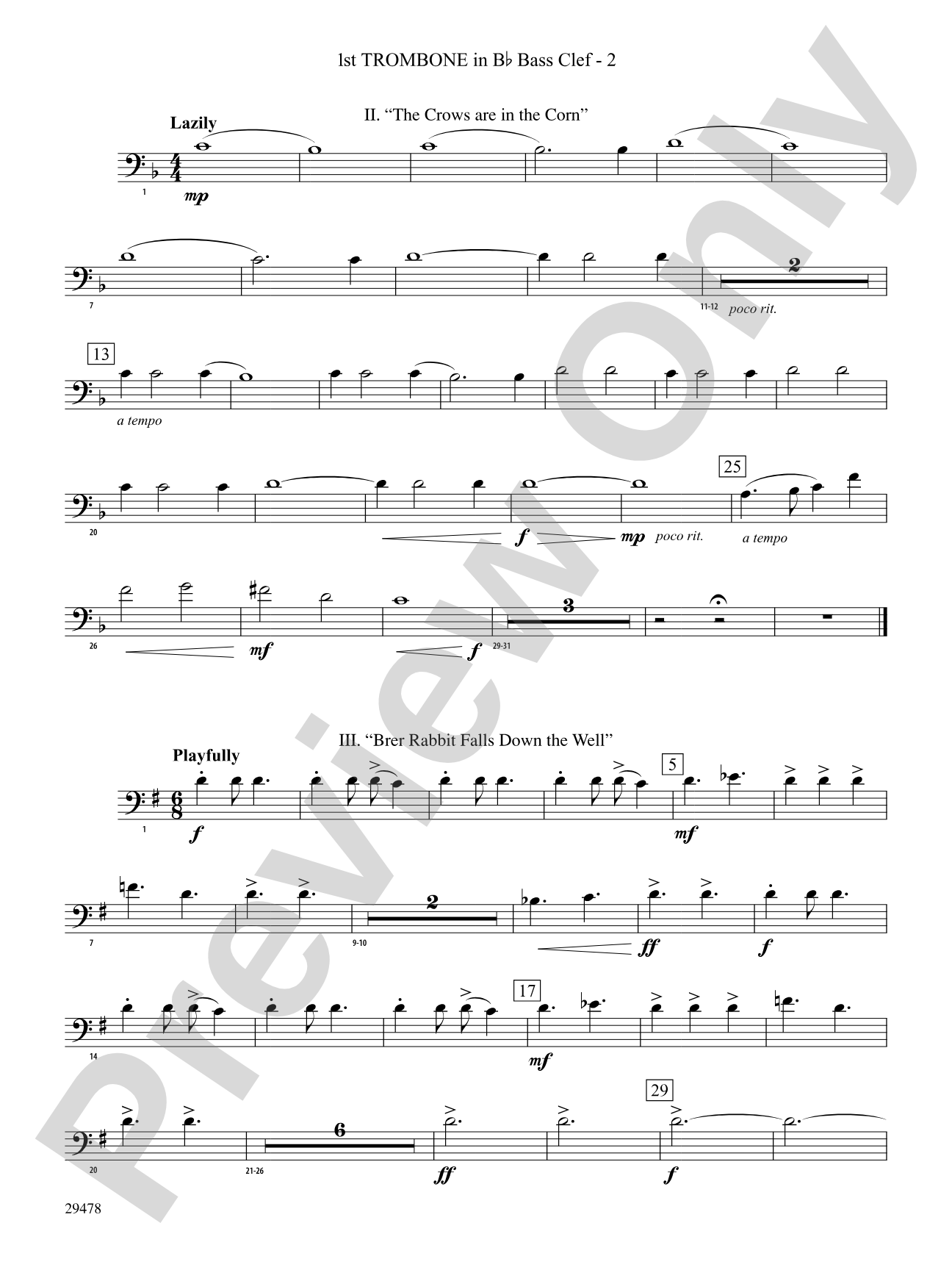 Three Georgian Vignettes: (wp) 1st B-flat Trombone B.C.