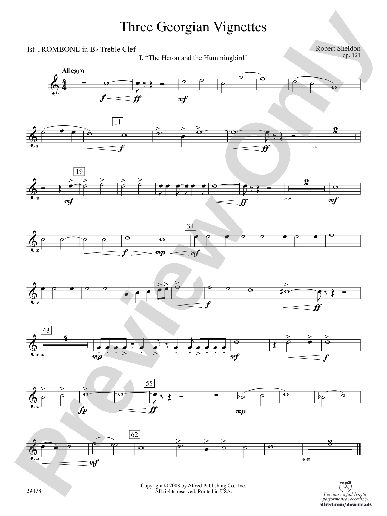 Three Georgian Vignettes: (wp) 1st B-flat Trombone T.C.
