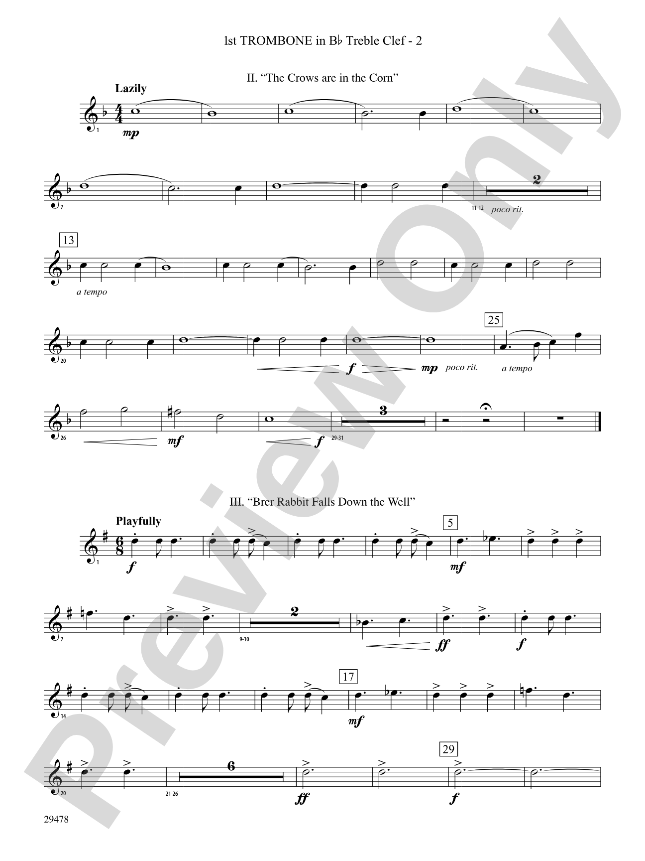 Three Georgian Vignettes: (wp) 1st B-flat Trombone T.C.