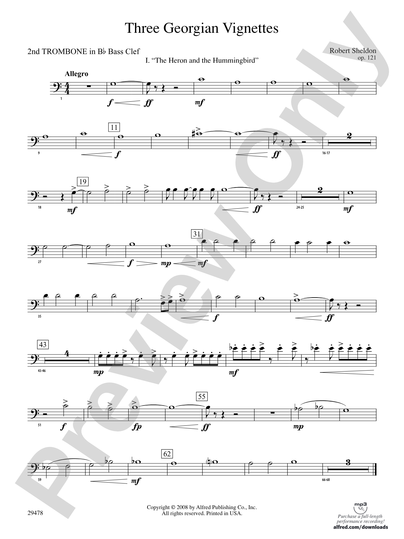Three Georgian Vignettes: (wp) 2nd B-flat Trombone B.C.