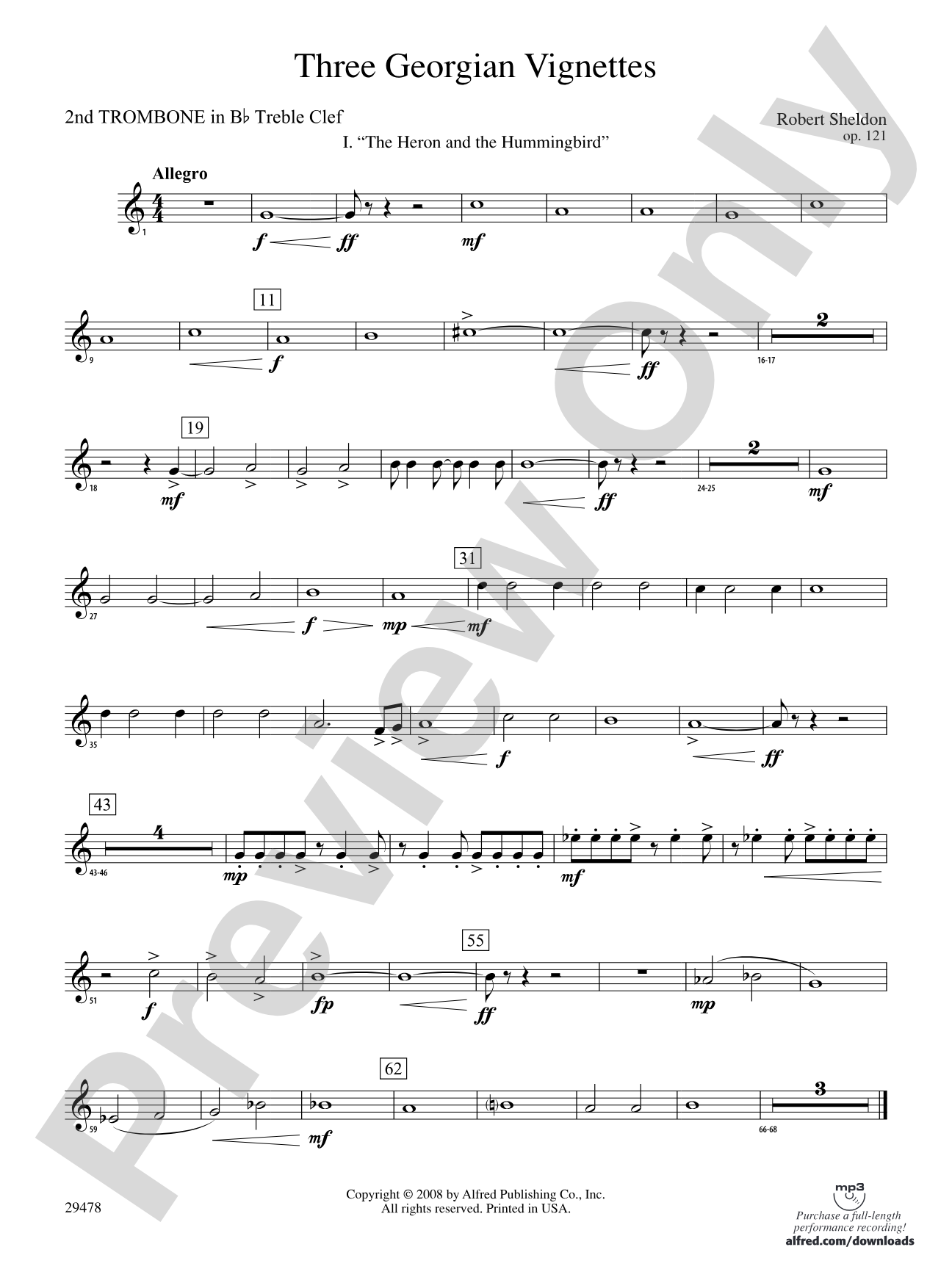Three Georgian Vignettes: (wp) 2nd B-flat Trombone T.C.