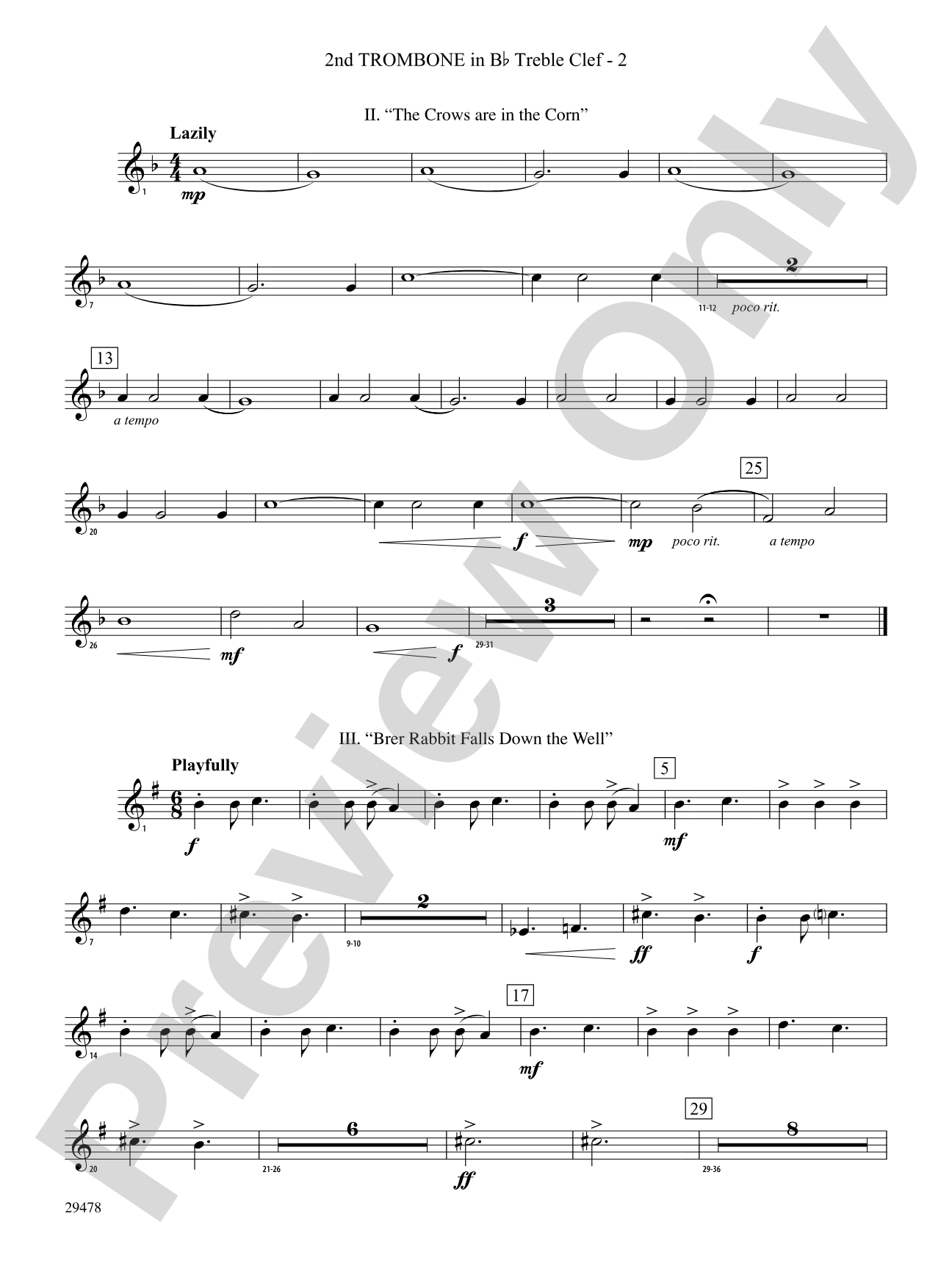 Three Georgian Vignettes: (wp) 2nd B-flat Trombone T.C.