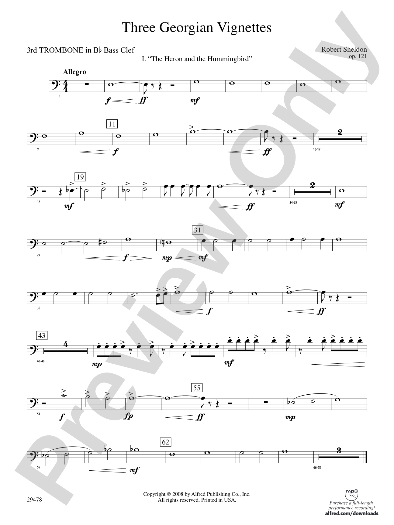Three Georgian Vignettes: (wp) 3rd B-flat Trombone B.C.