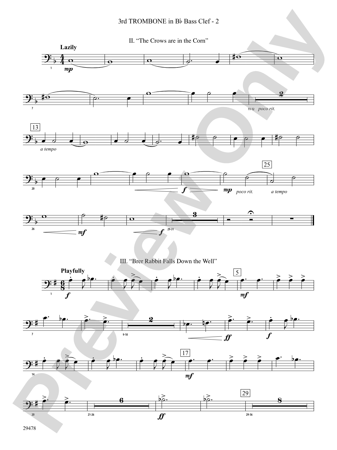 Three Georgian Vignettes: (wp) 3rd B-flat Trombone B.C.