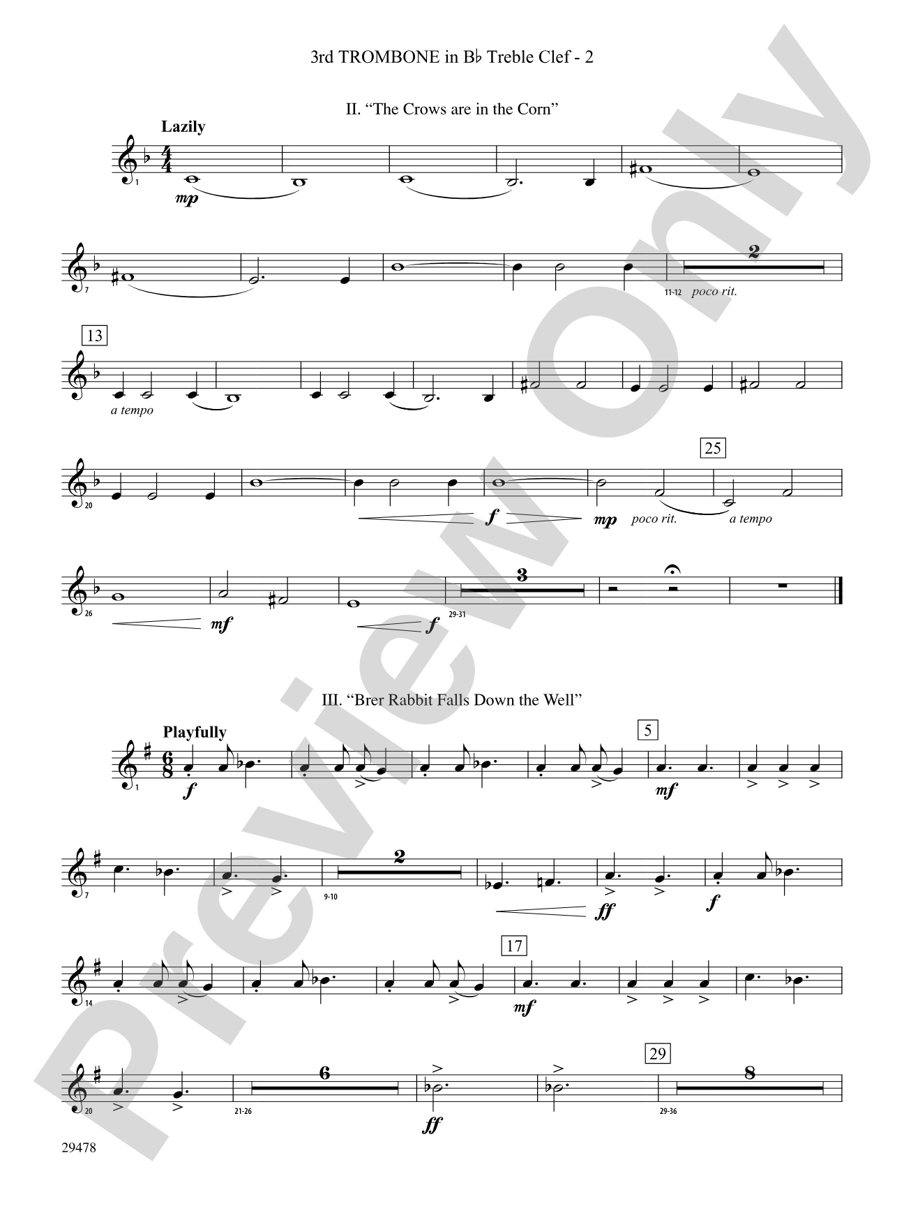 Three Georgian Vignettes: (wp) 3rd B-flat Trombone T.C.
