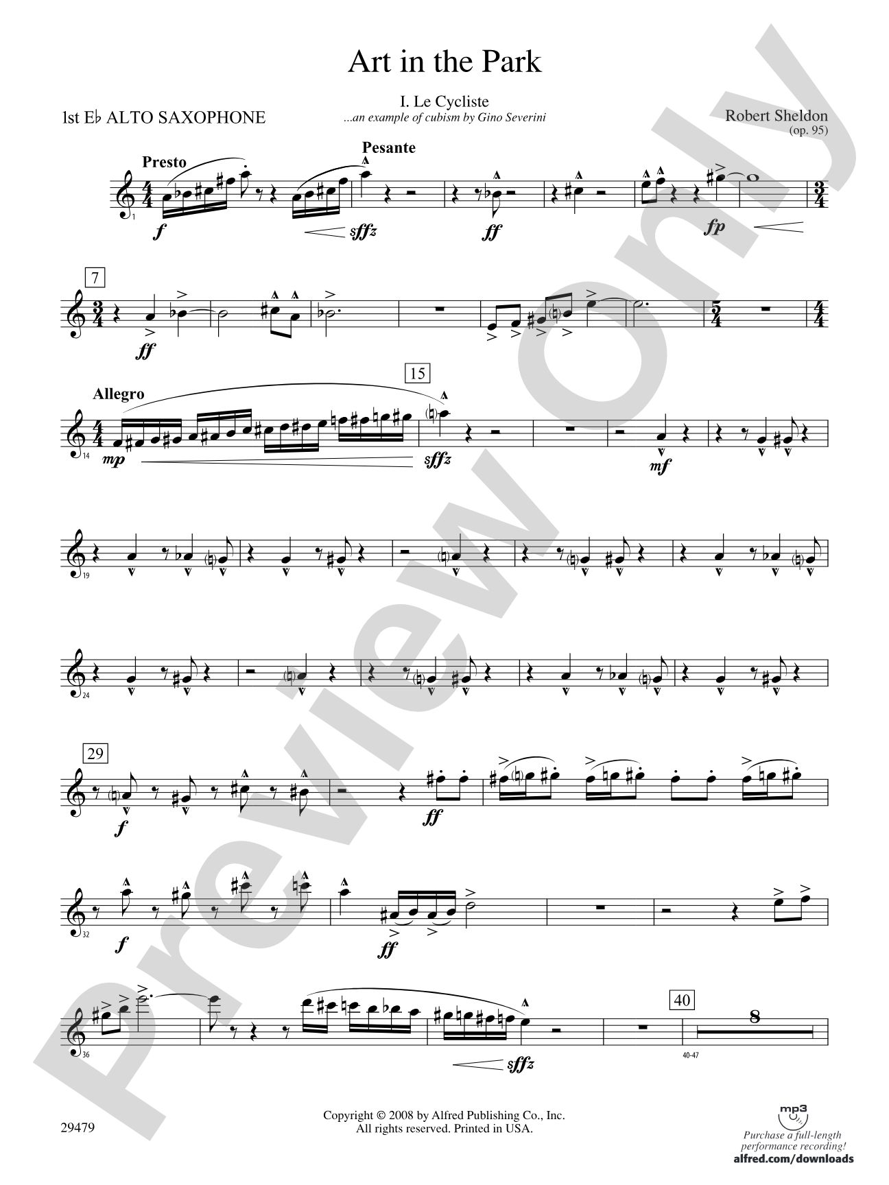 Art in the Park: E-flat Alto Saxophone
