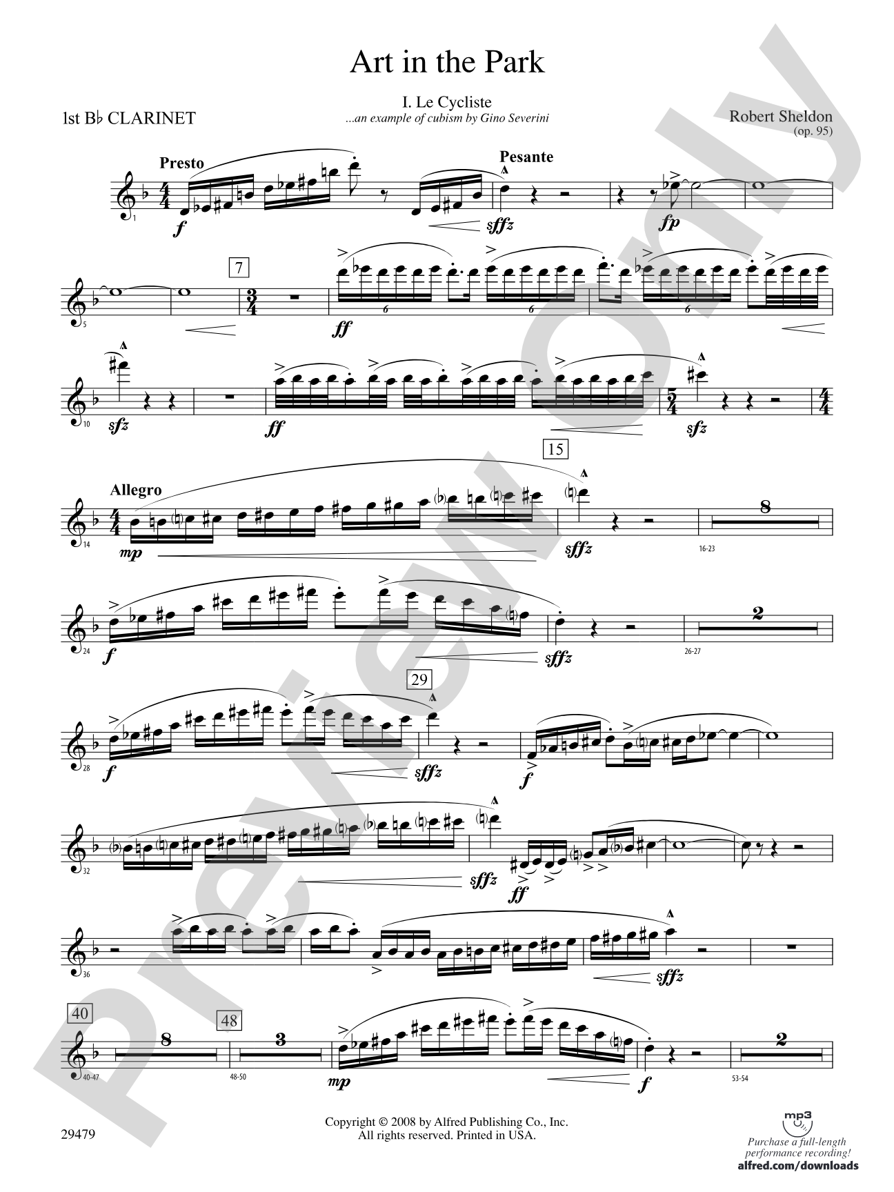 Art in the Park: 1st B-flat Clarinet