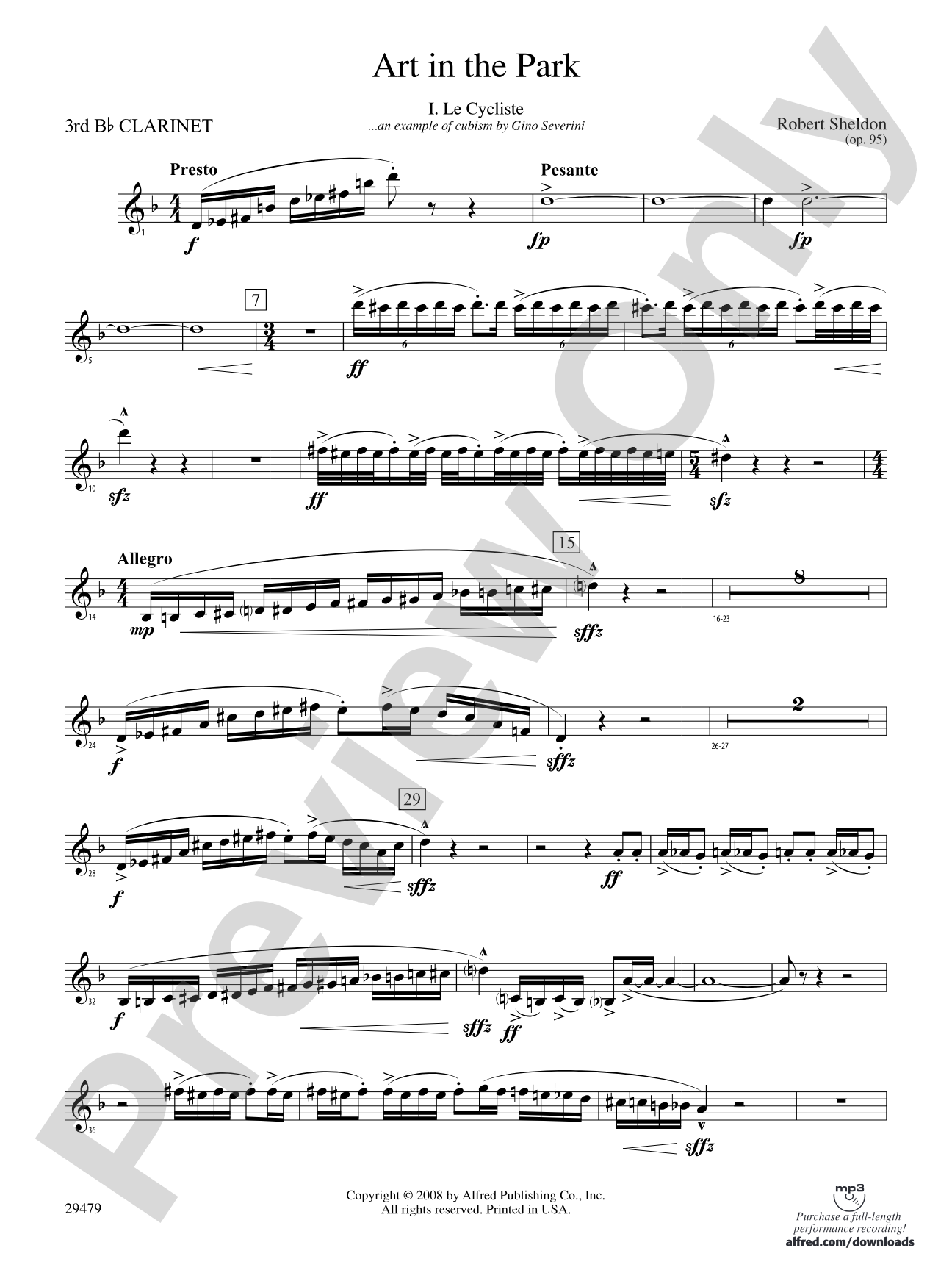 Art in the Park: 3rd B-flat Clarinet
