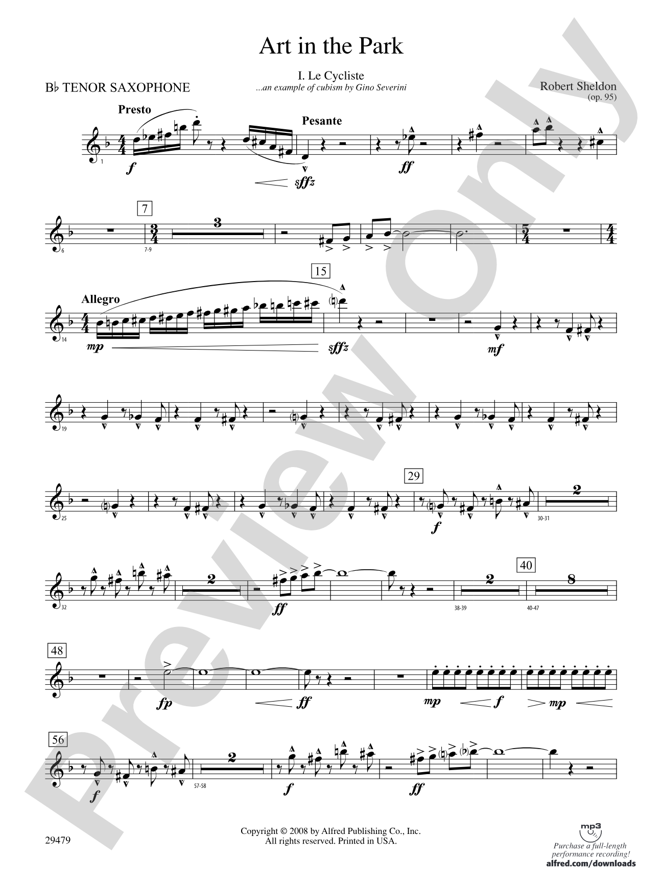 Art in the Park: B-flat Tenor Saxophone