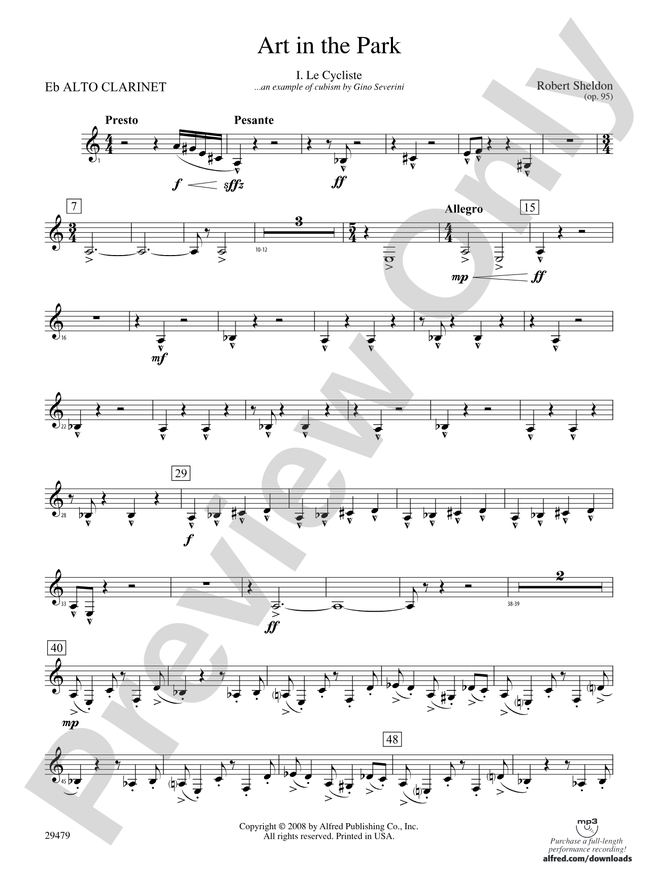 Art in the Park: (wp) E-flat Alto Clarinet