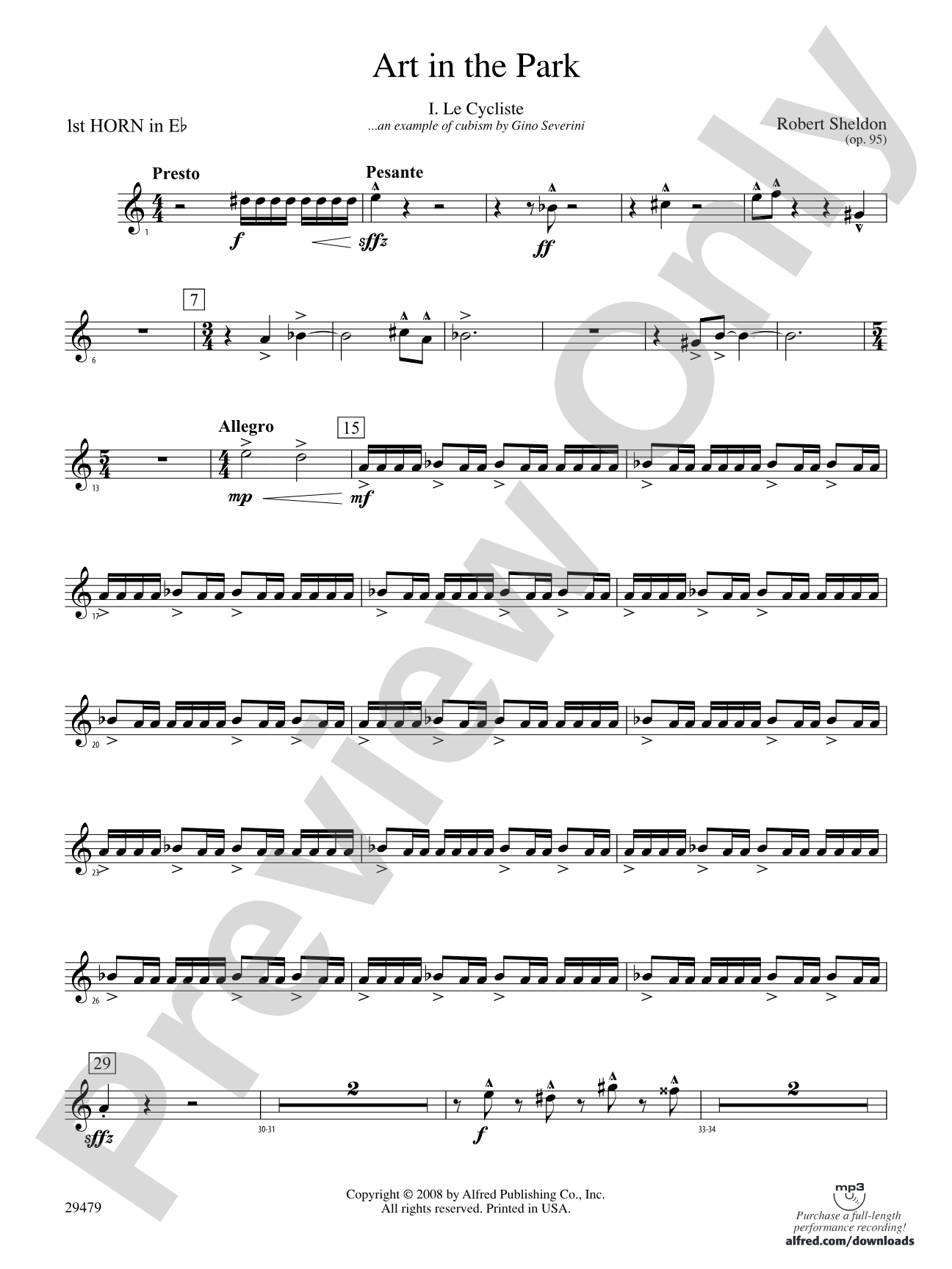 Art in the Park: (wp) 1st Horn in E-flat