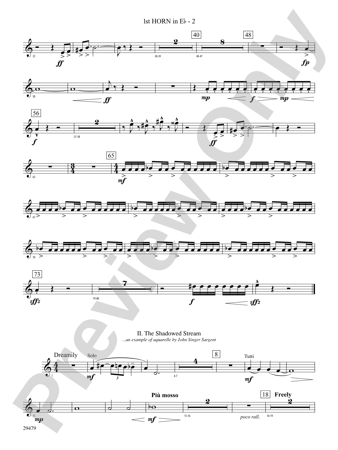 Art in the Park: (wp) 1st Horn in E-flat