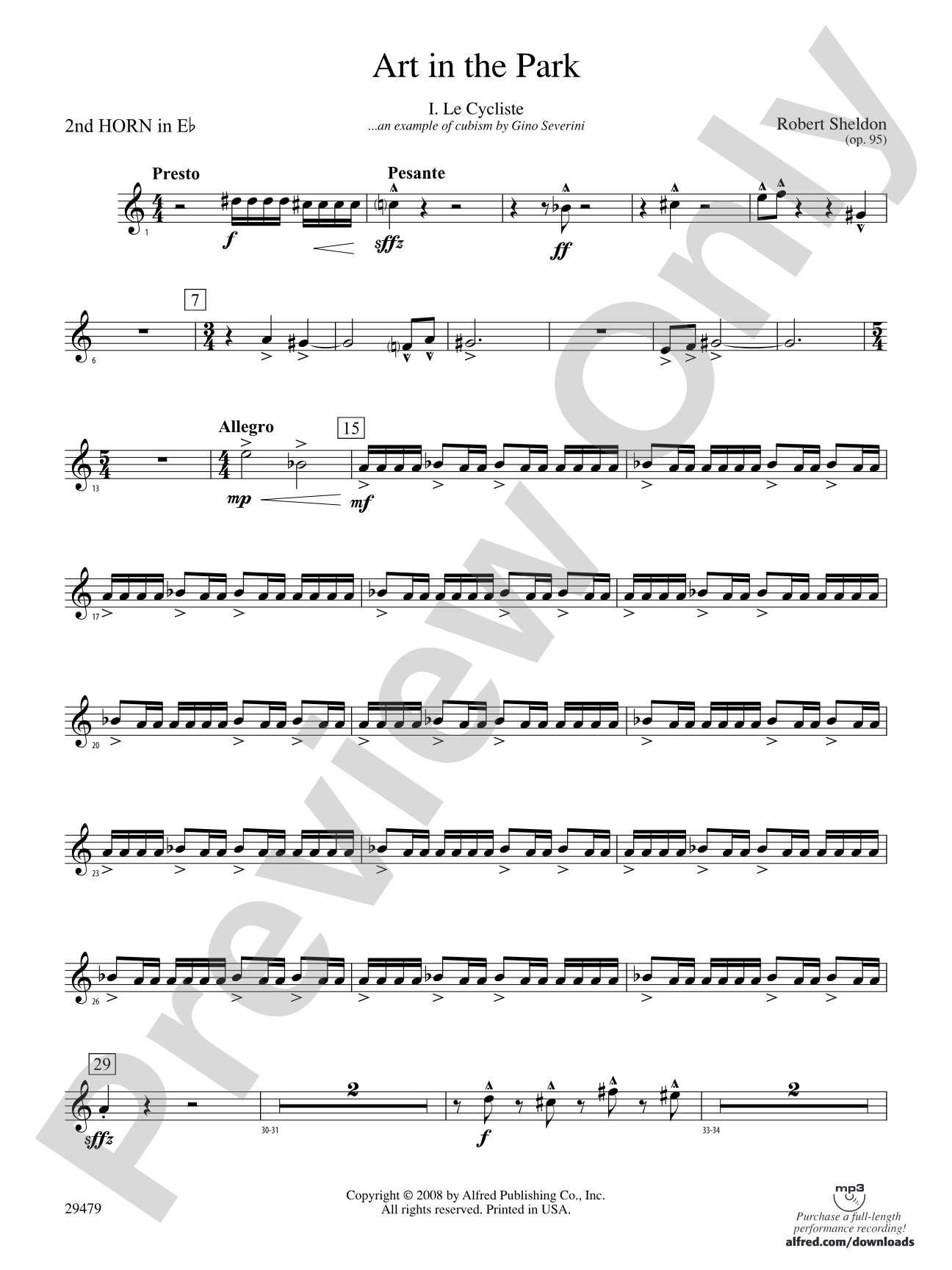 Art in the Park: (wp) 2nd Horn in E-flat