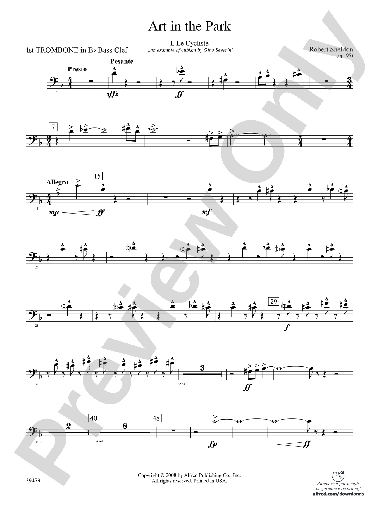 Art in the Park: (wp) 1st B-flat Trombone B.C.