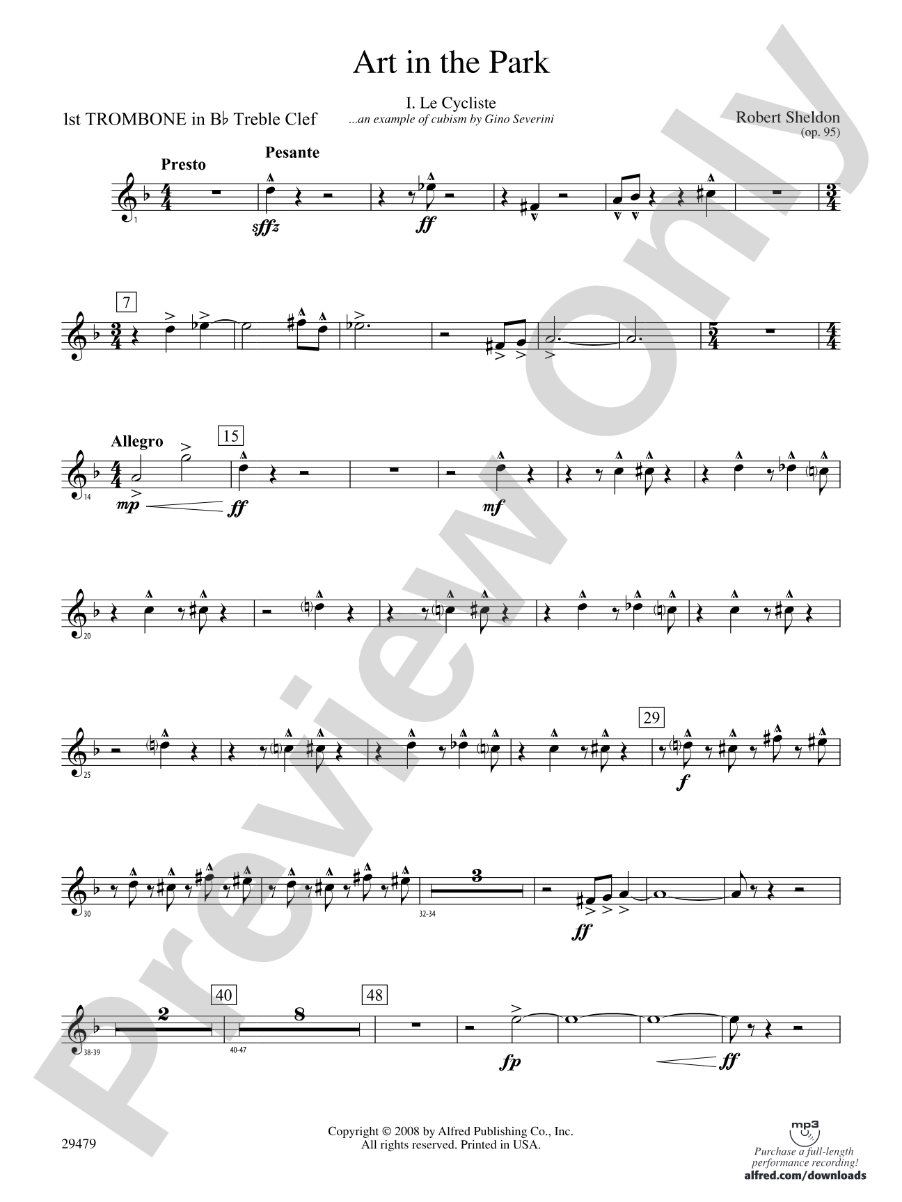 Art in the Park: (wp) 1st B-flat Trombone T.C.