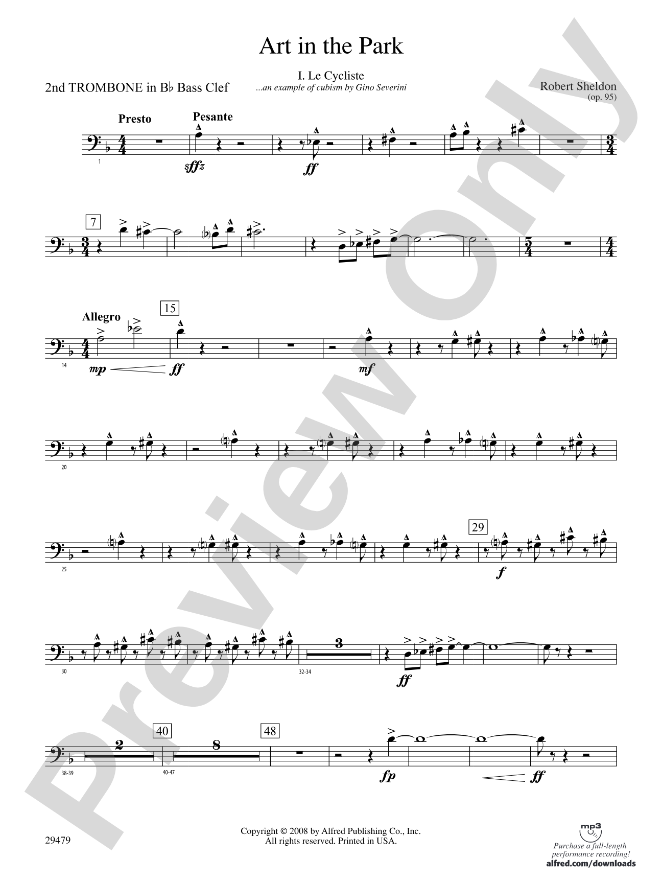 Art in the Park: (wp) 2nd B-flat Trombone B.C.
