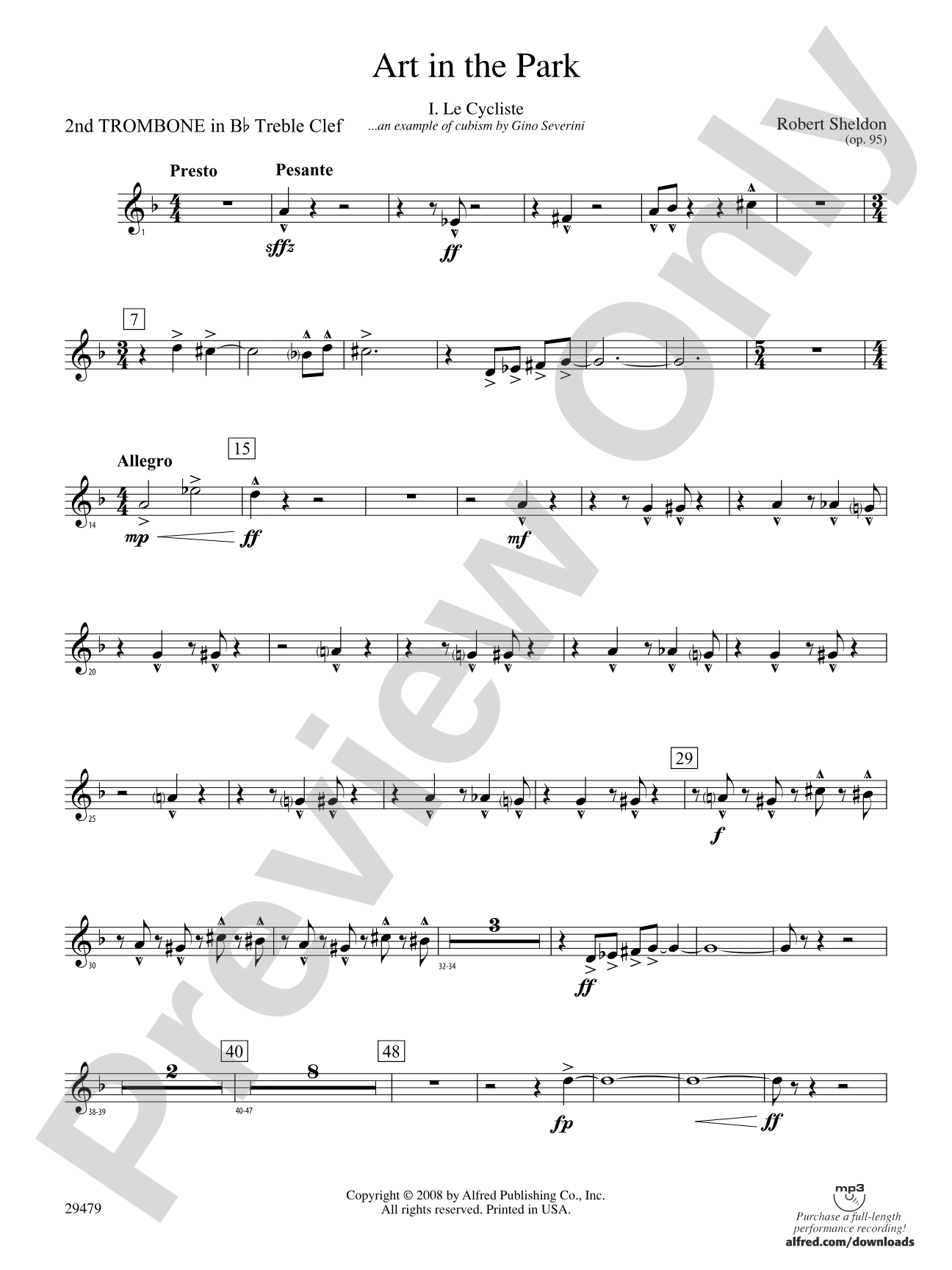 Art in the Park: (wp) 2nd B-flat Trombone T.C.