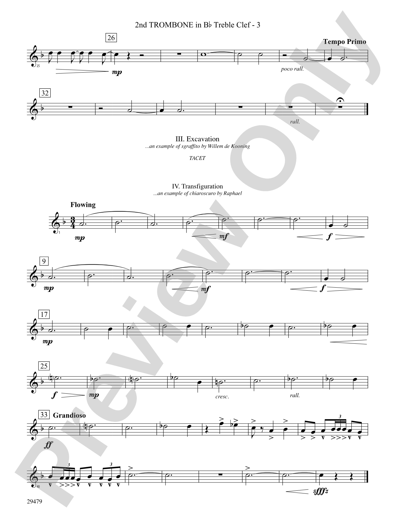 Art in the Park: (wp) 2nd B-flat Trombone T.C.