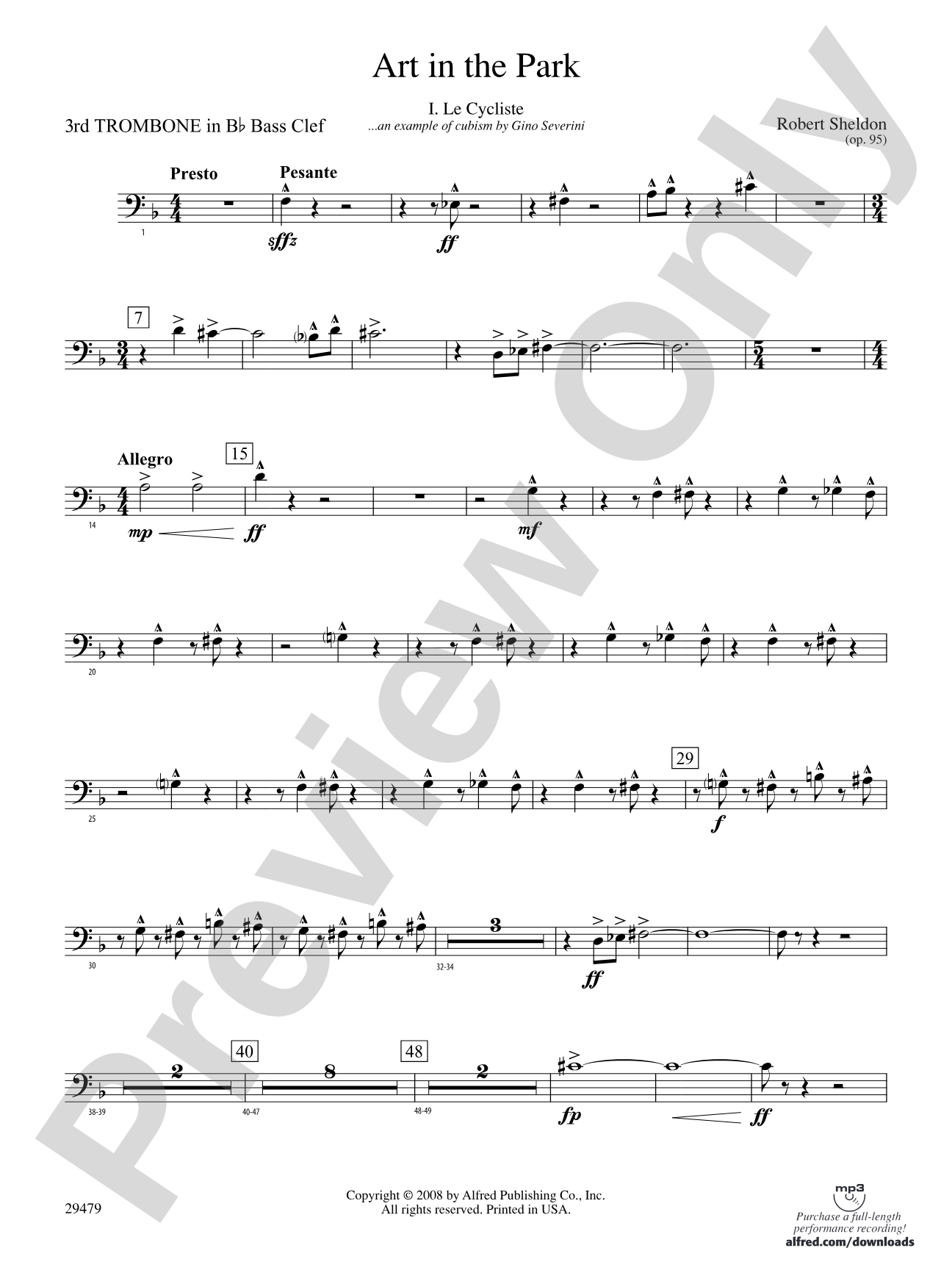Art in the Park: (wp) 3rd B-flat Trombone B.C.