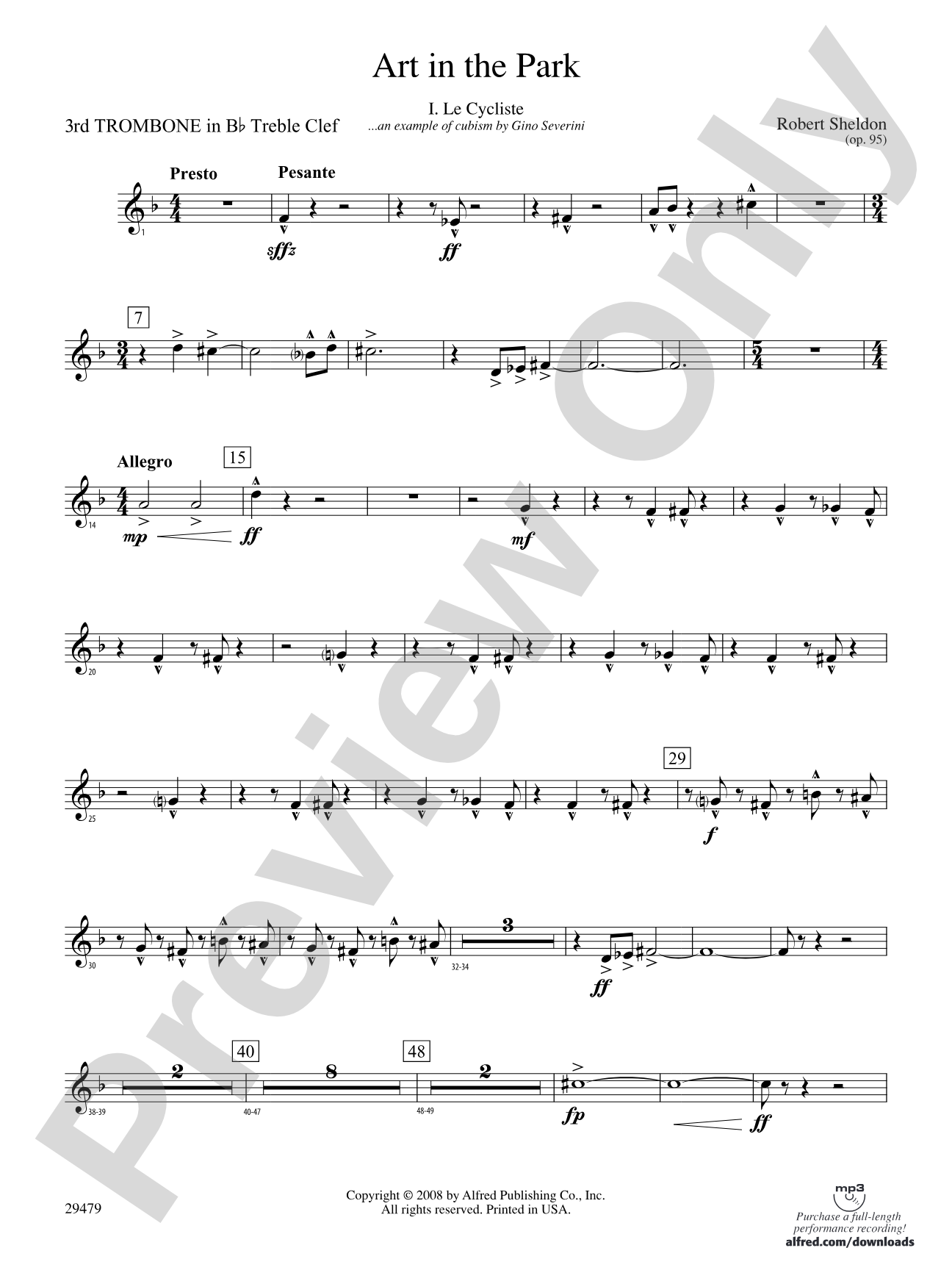 Art in the Park: (wp) 3rd B-flat Trombone T.C.