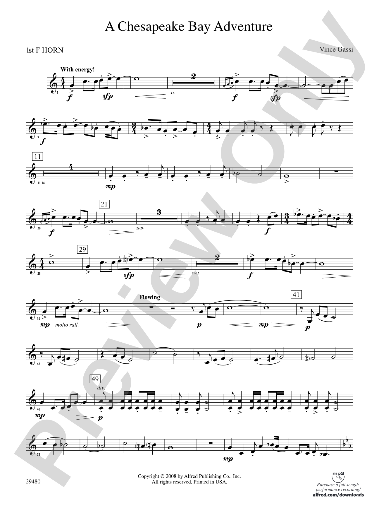 A Chesapeake Bay Adventure: 1st F Horn