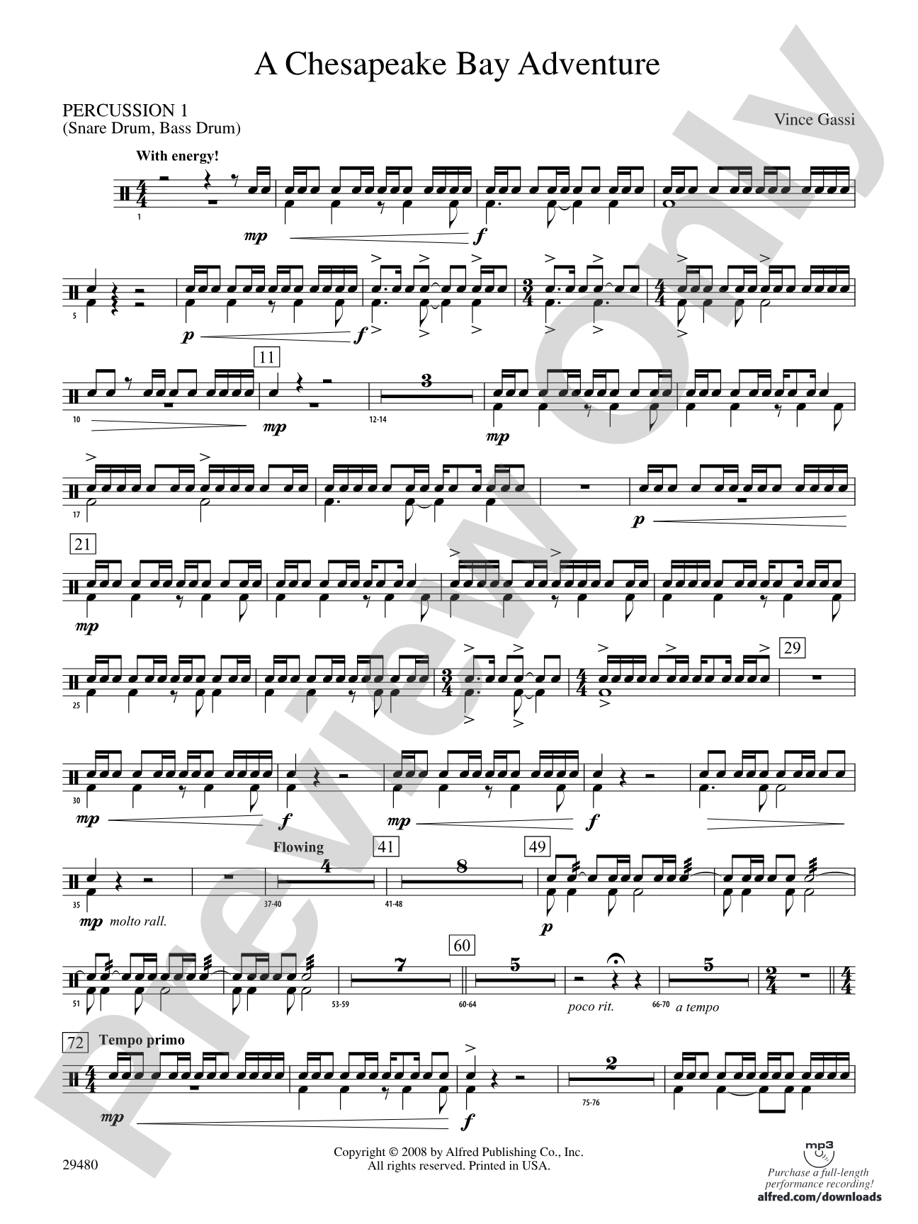 A Chesapeake Bay Adventure: 1st Percussion