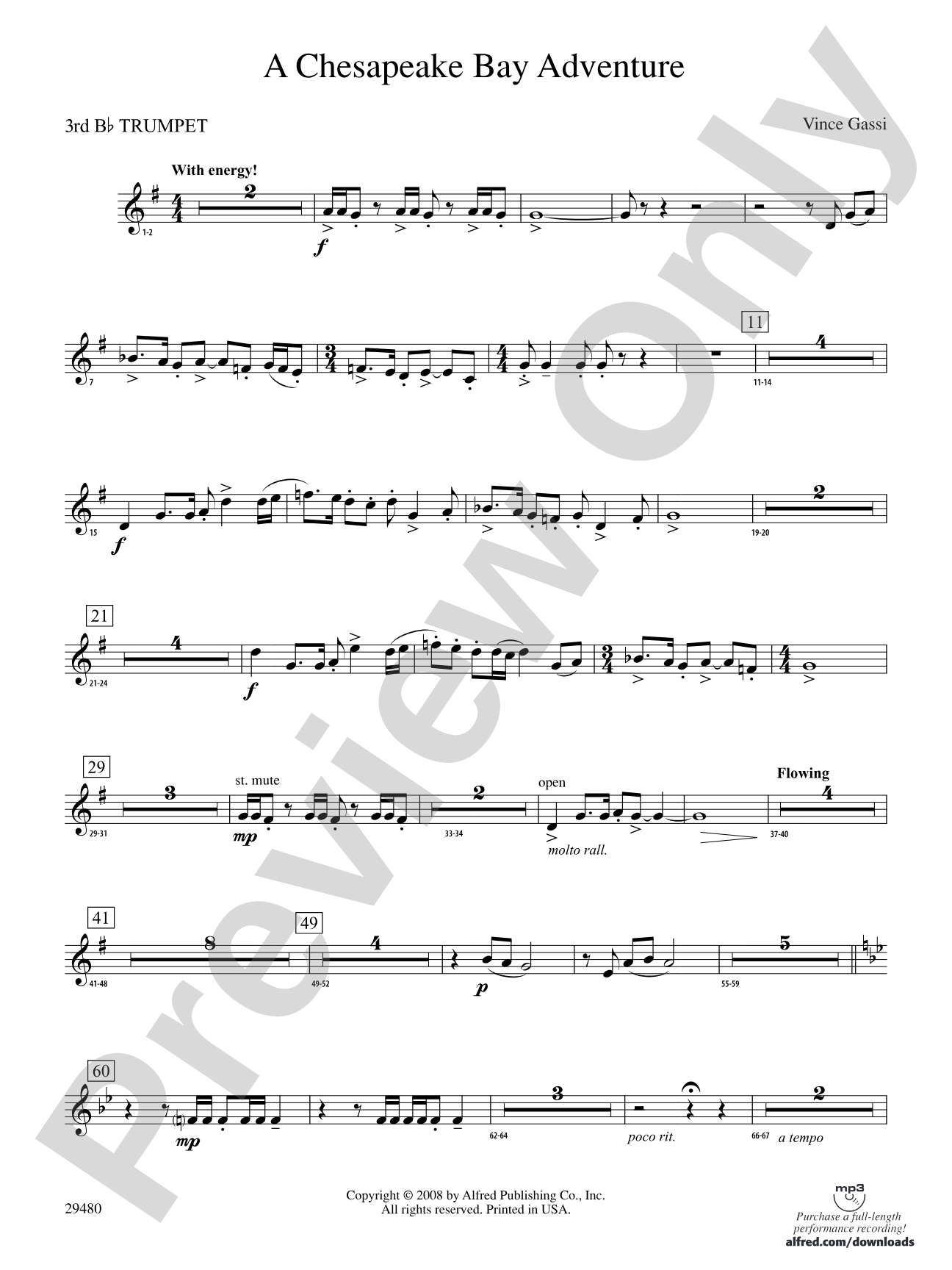 A Chesapeake Bay Adventure: 3rd B-flat Trumpet