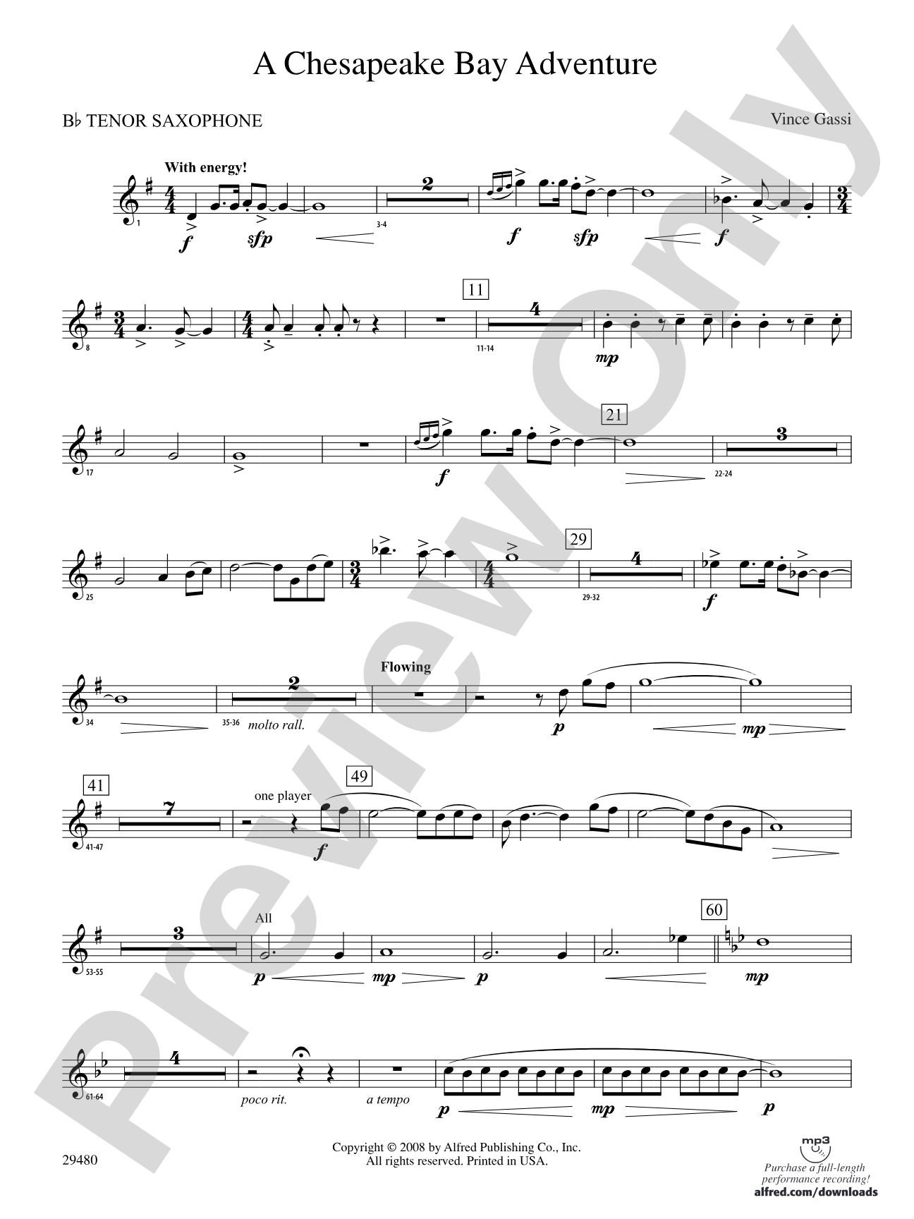 A Chesapeake Bay Adventure: B-flat Tenor Saxophone