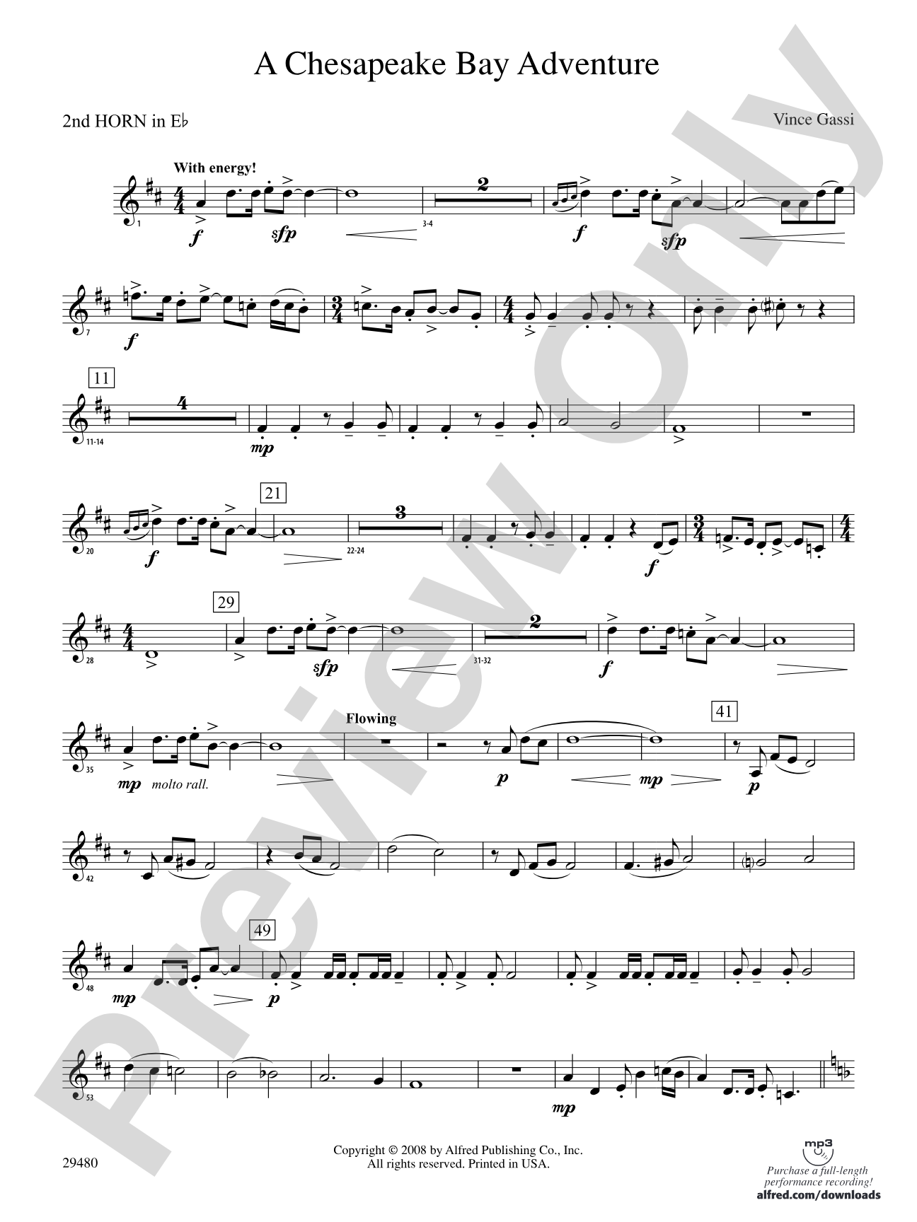 A Chesapeake Bay Adventure: (wp) 2nd Horn in E-flat