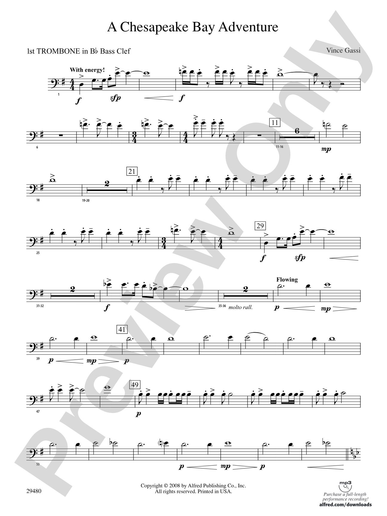 A Chesapeake Bay Adventure: (wp) 1st B-flat Trombone B.C.
