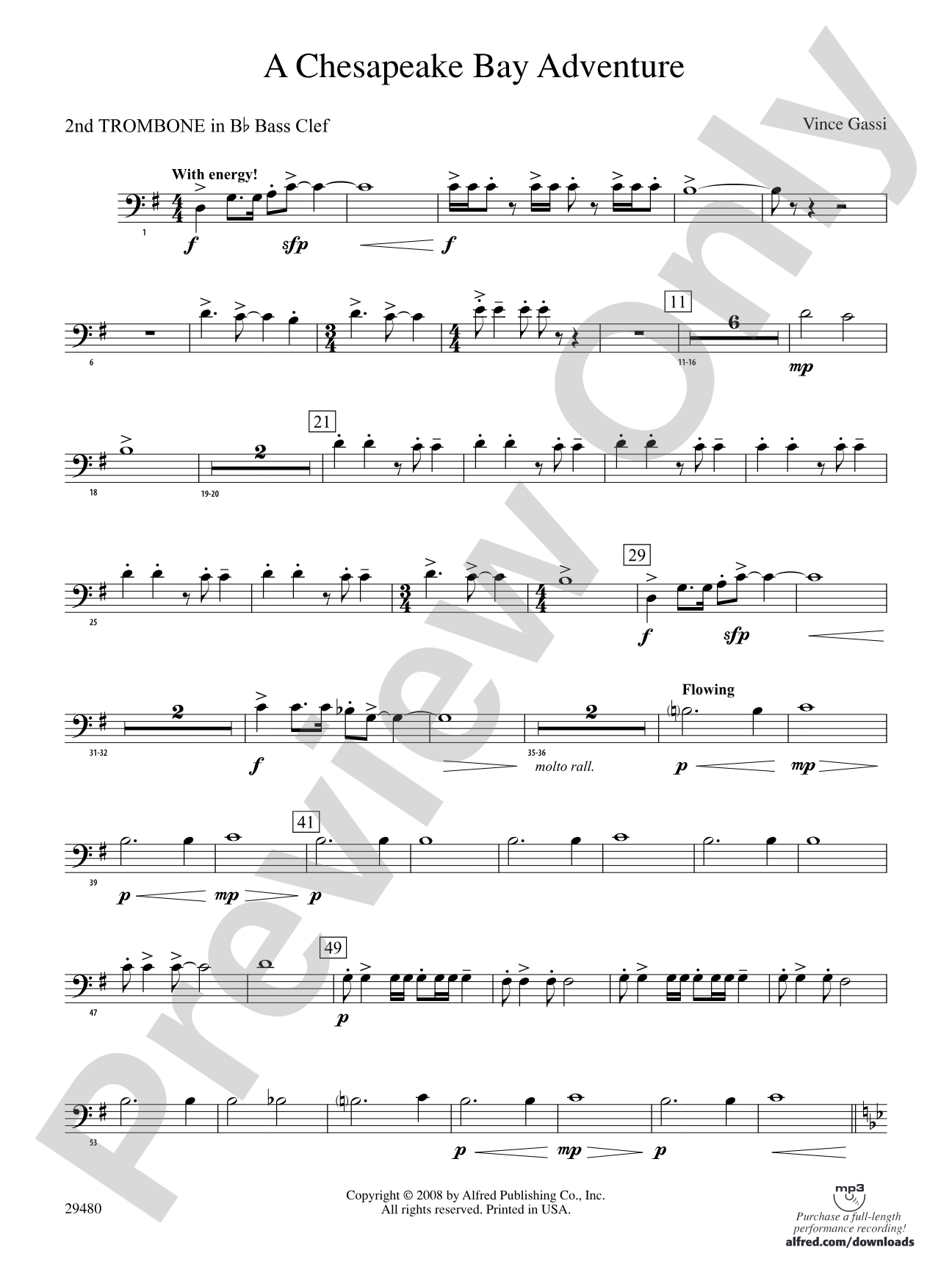 A Chesapeake Bay Adventure: (wp) 2nd B-flat Trombone B.C.