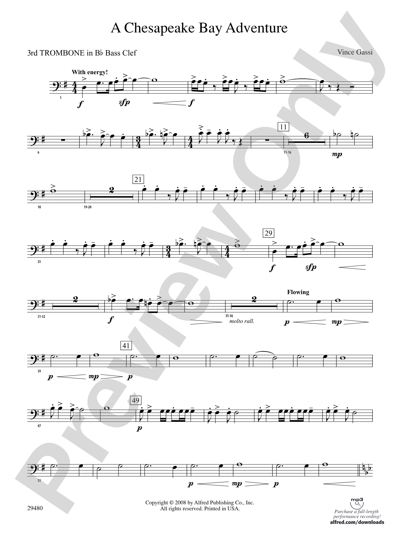 A Chesapeake Bay Adventure: (wp) 3rd B-flat Trombone B.C.