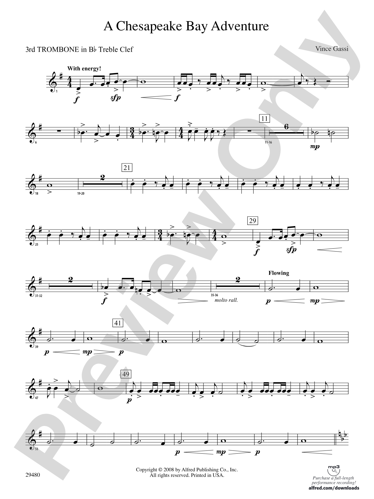 A Chesapeake Bay Adventure: (wp) 3rd B-flat Trombone T.C.
