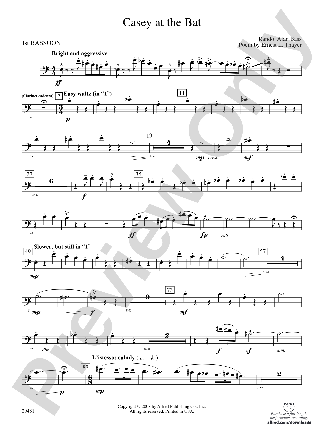 Casey at the Bat: Bassoon