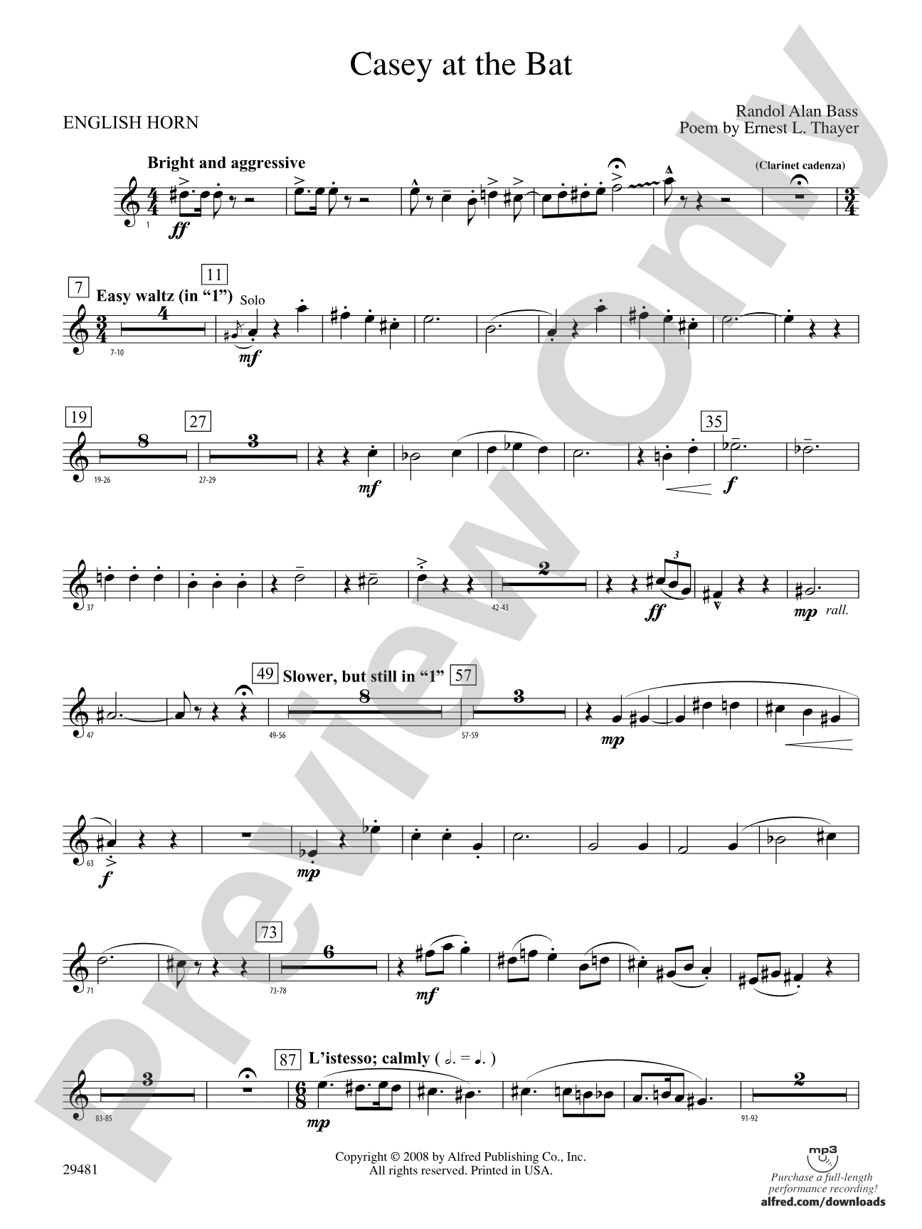 Casey at the Bat: English Horn