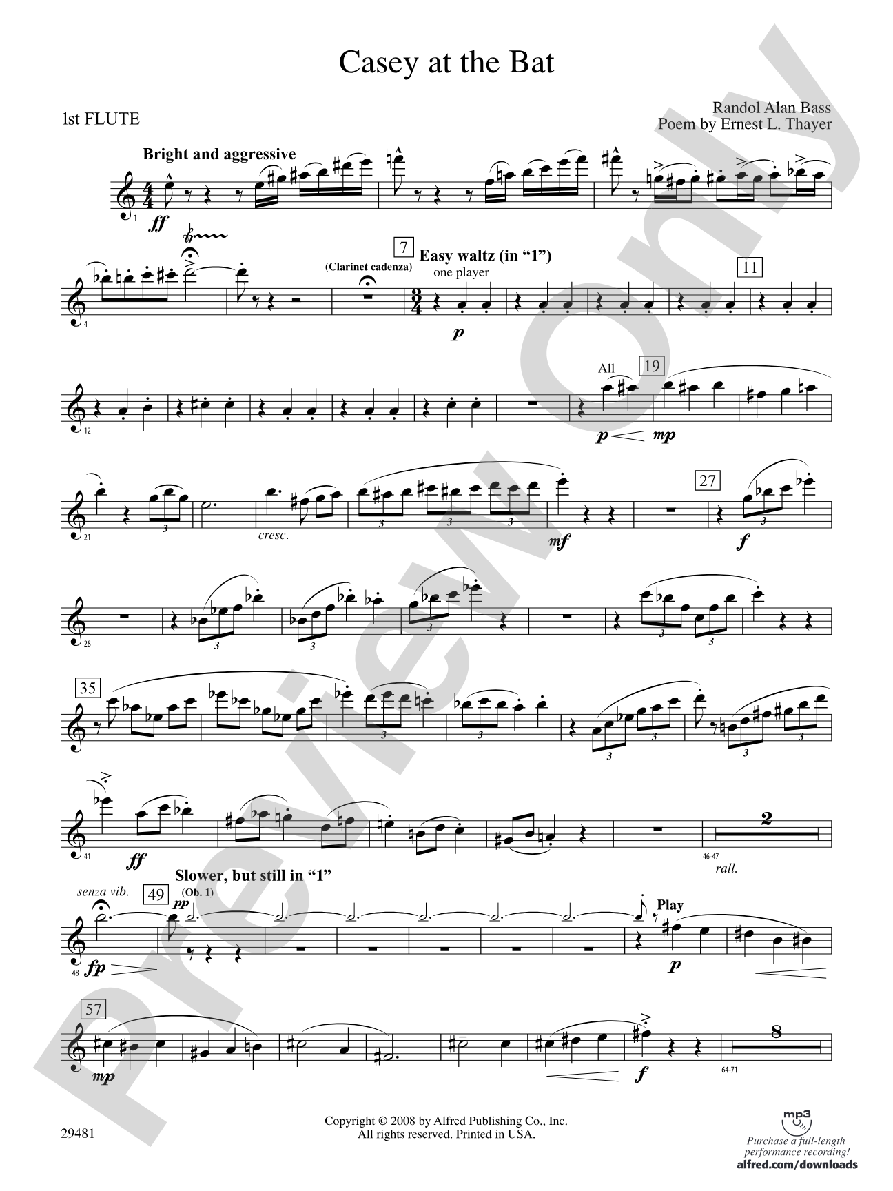 Casey at the Bat: Flute