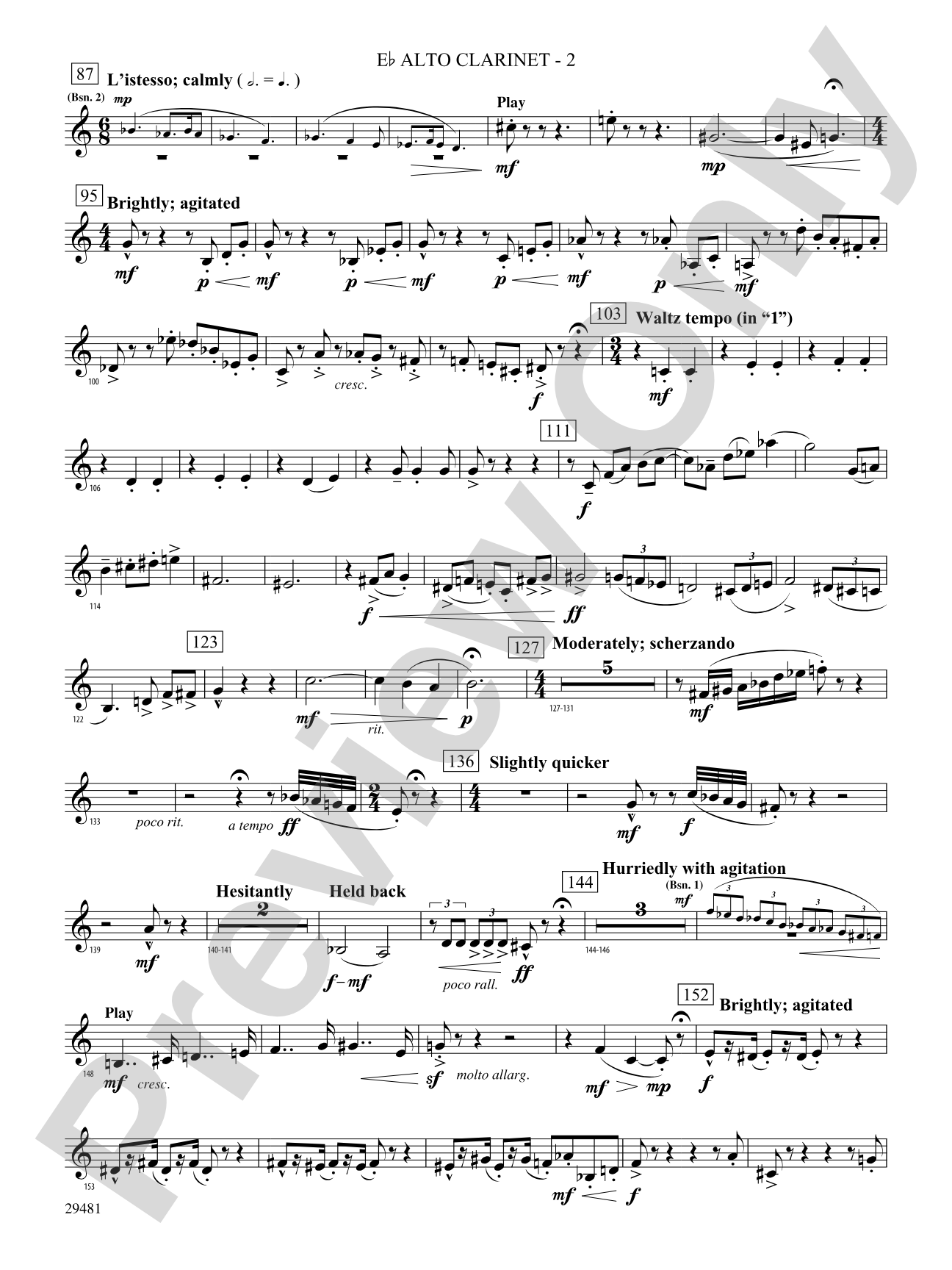 Casey at the Bat: (wp) E-flat Alto Clarinet