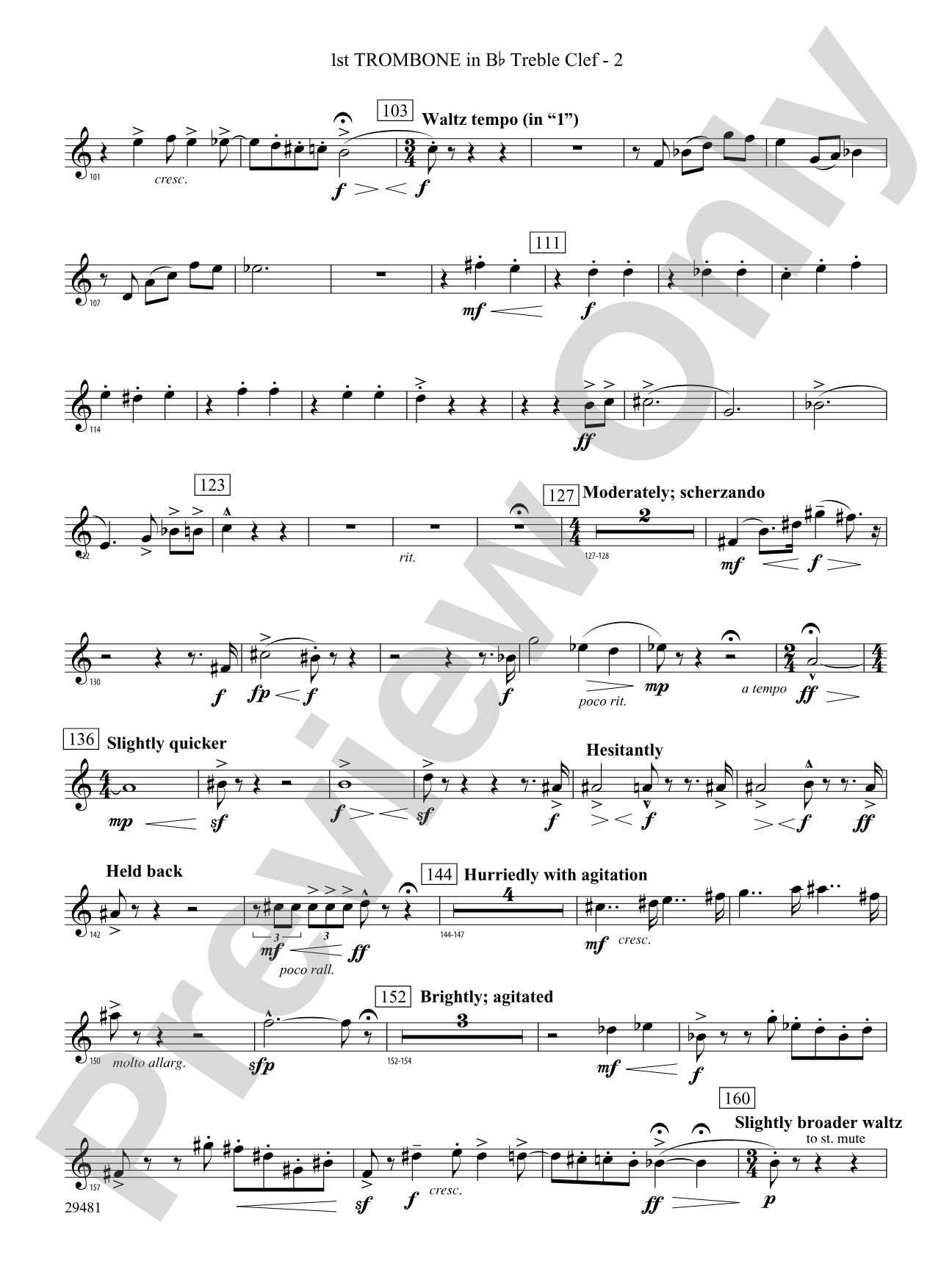 Casey at the Bat: (wp) 1st B-flat Trombone T.C.