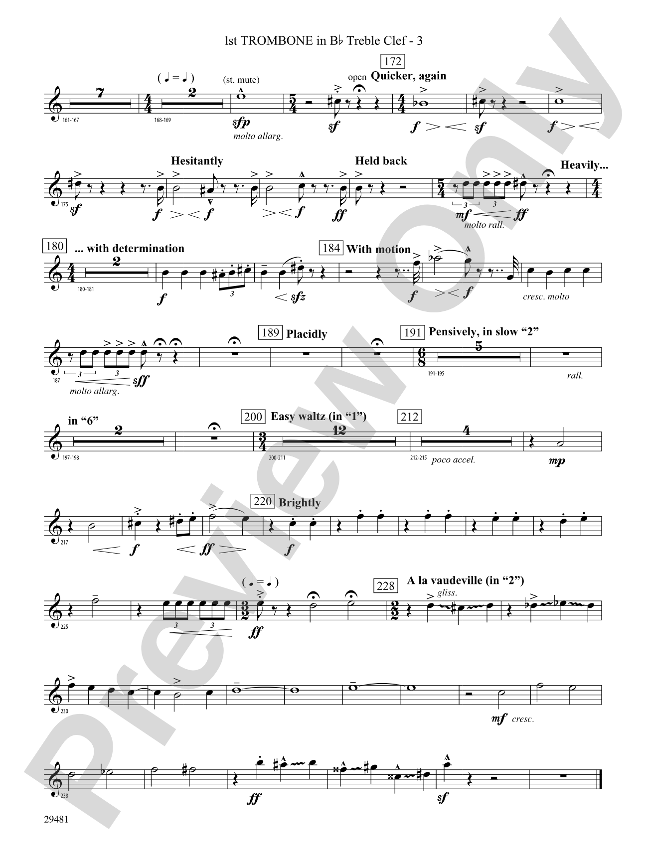 Casey at the Bat: (wp) 1st B-flat Trombone T.C.