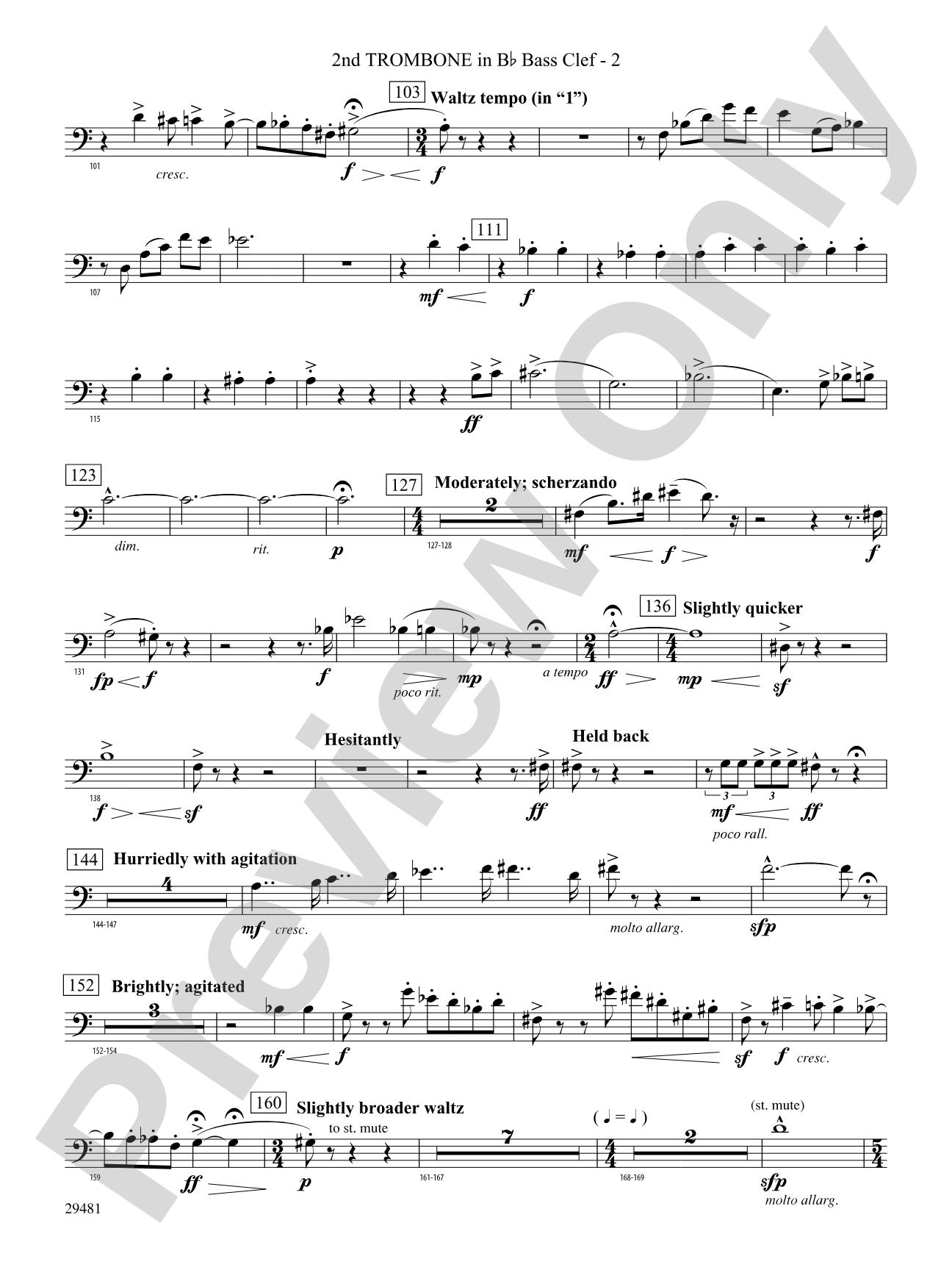 Casey at the Bat: (wp) 2nd B-flat Trombone B.C.