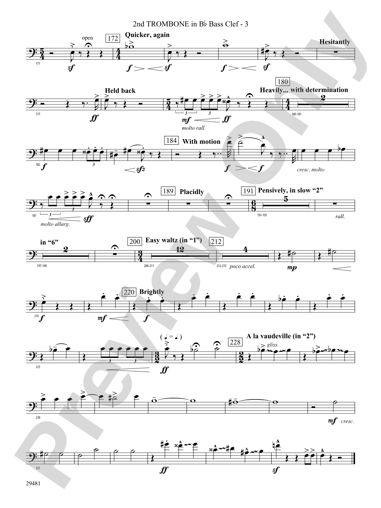 Casey at the Bat: (wp) 2nd B-flat Trombone B.C.