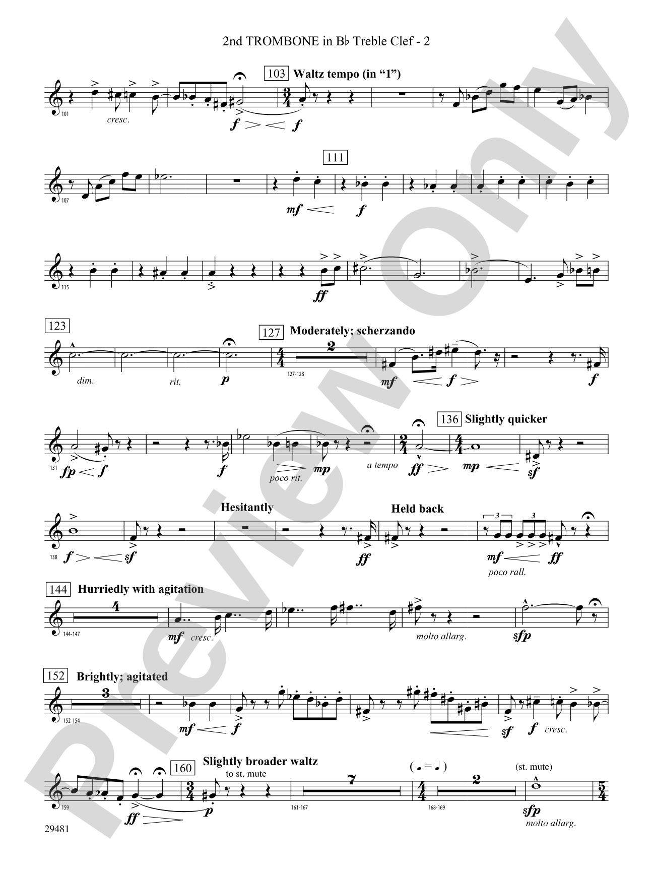 Casey at the Bat: (wp) 2nd B-flat Trombone T.C.
