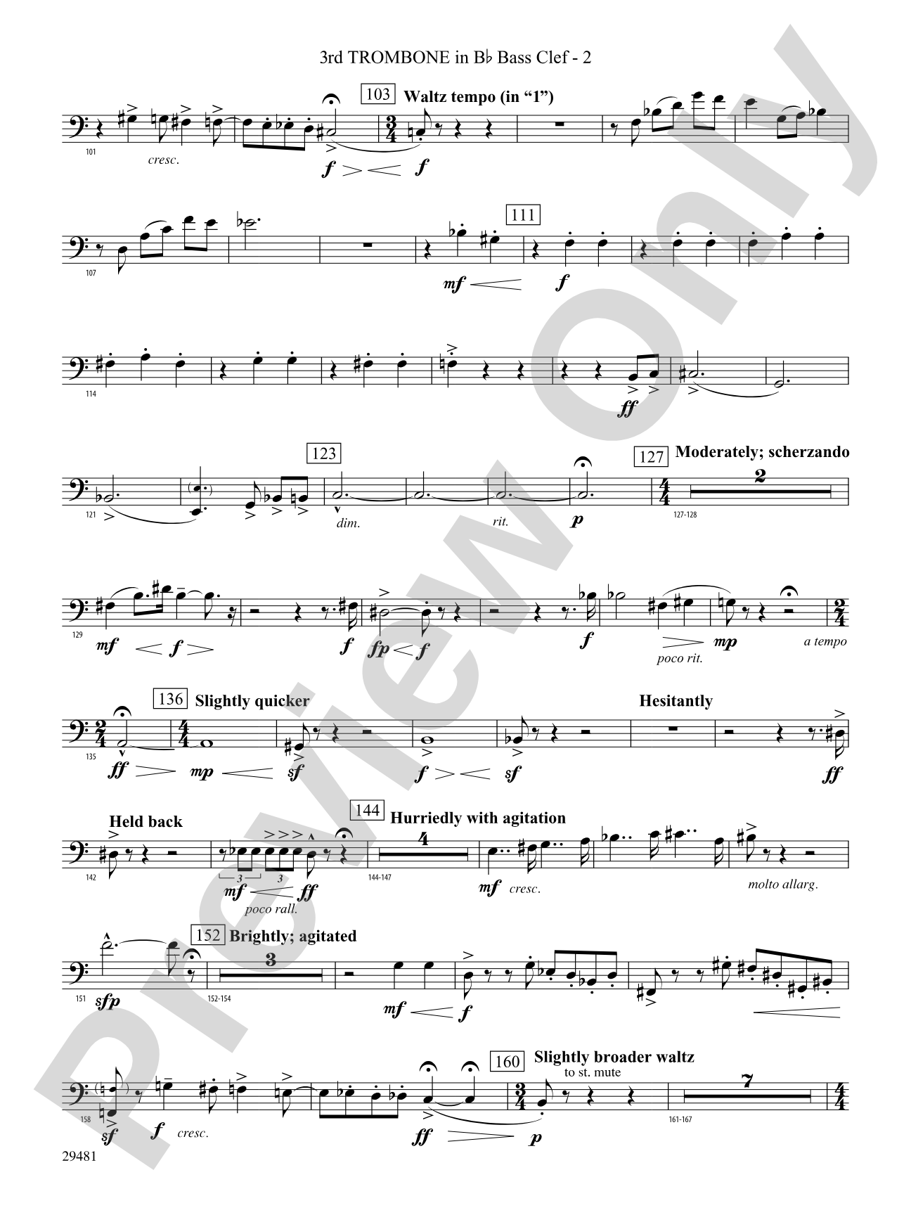 Casey at the Bat: (wp) 3rd B-flat Trombone B.C.
